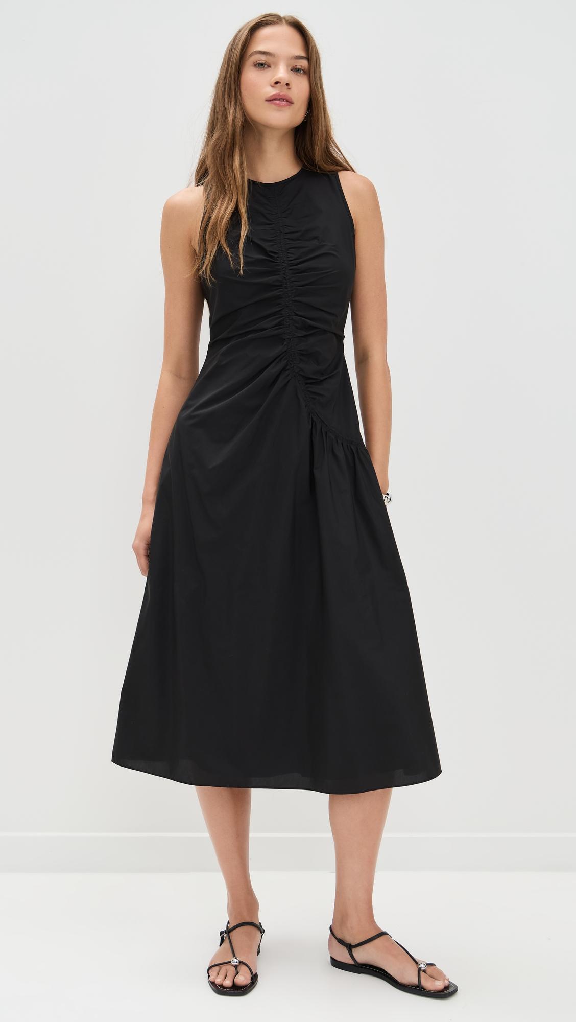 asymmetrical ruched tank dress