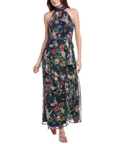 asymmetrical ruffle hem maxi
