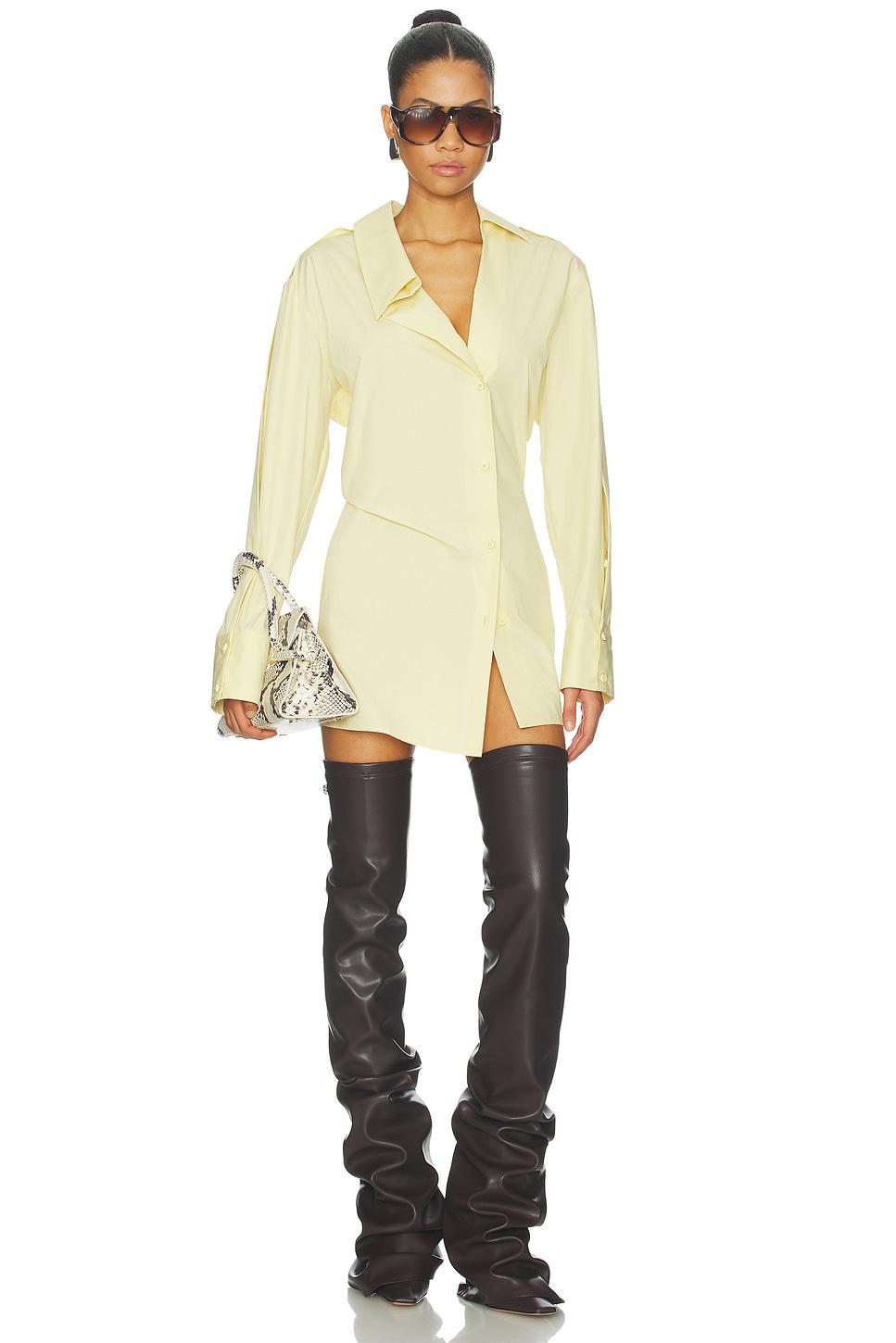 asymmetrical shirt mini dress