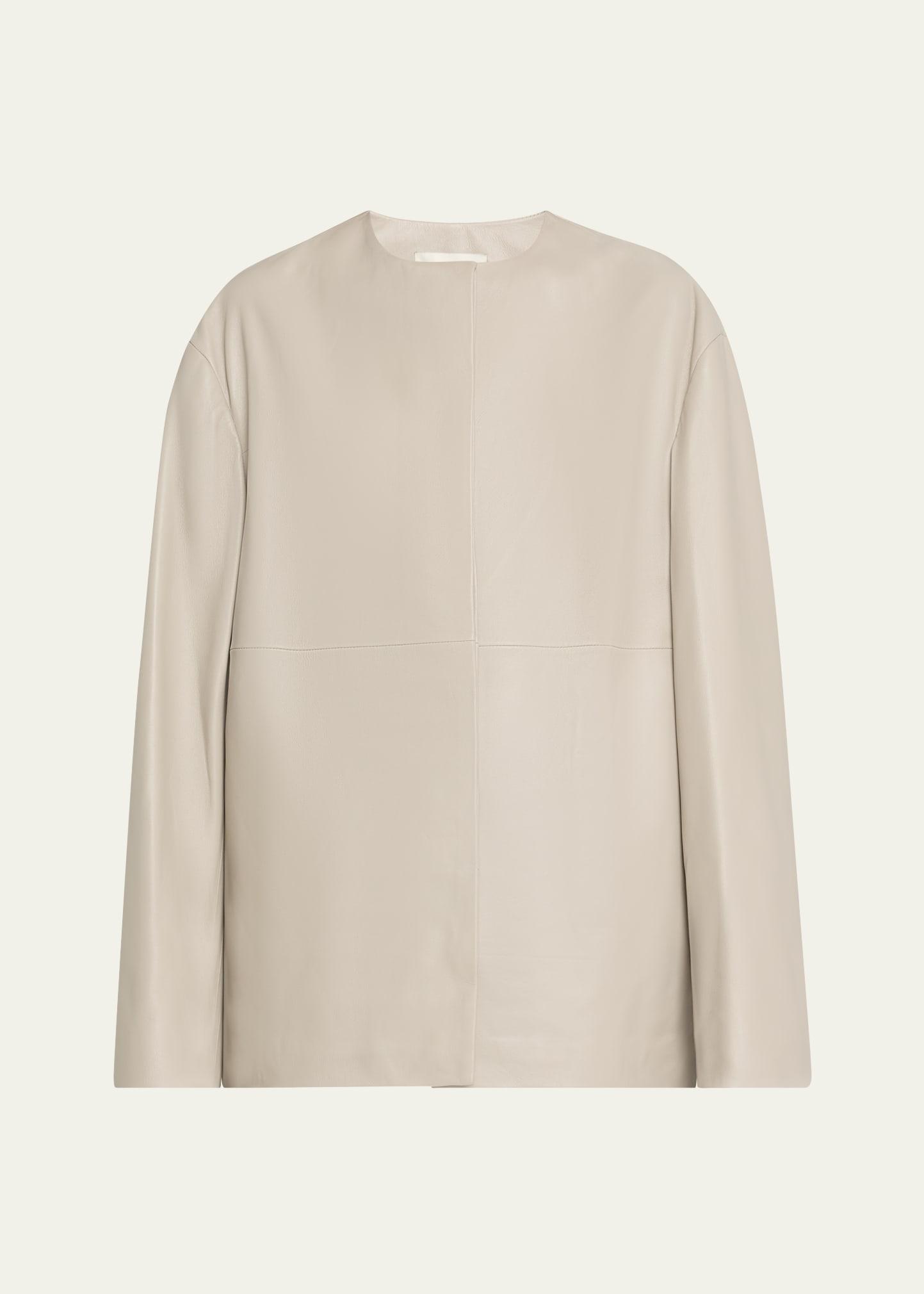 atalia paneled leather coat