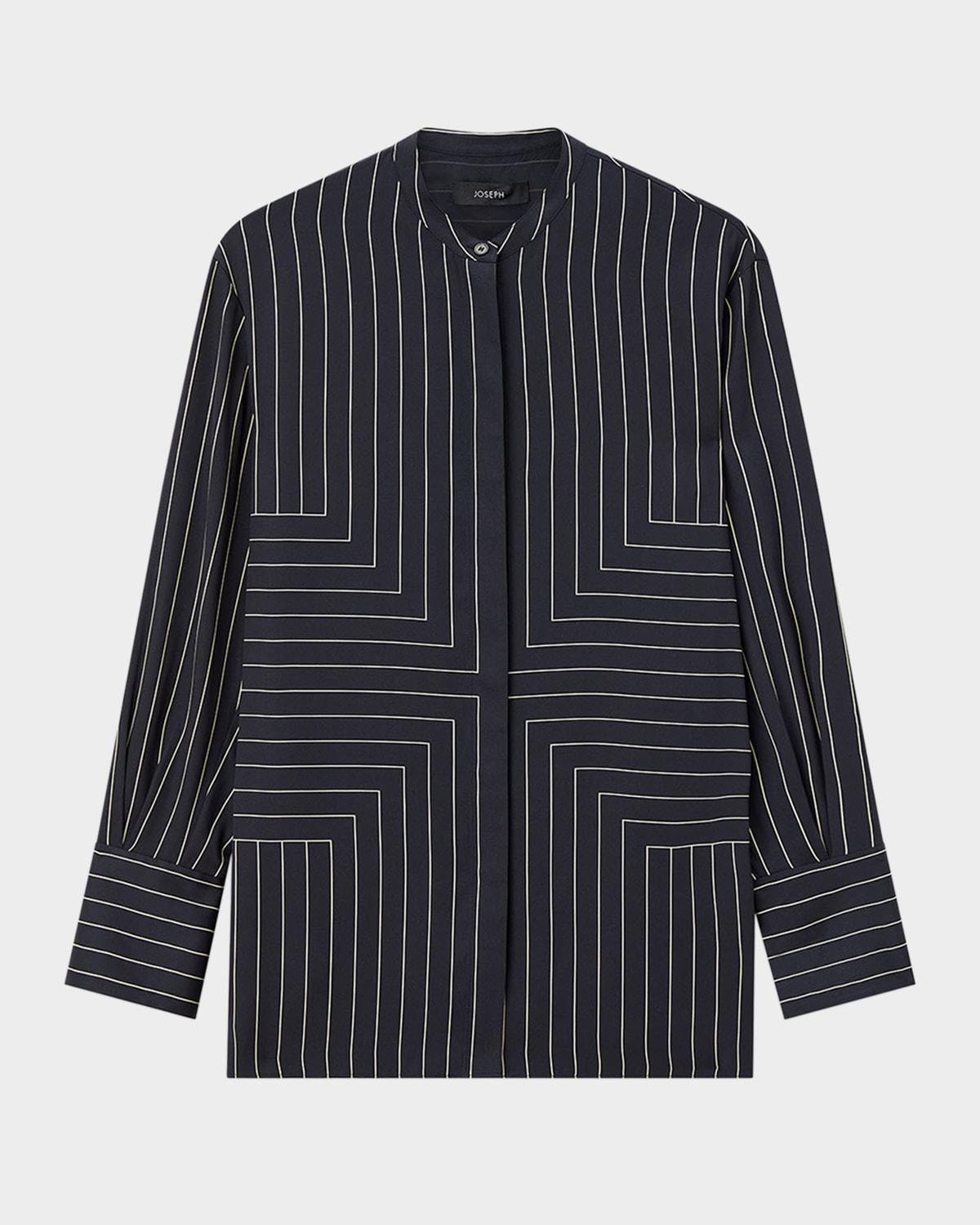 athena geometric striped blouse