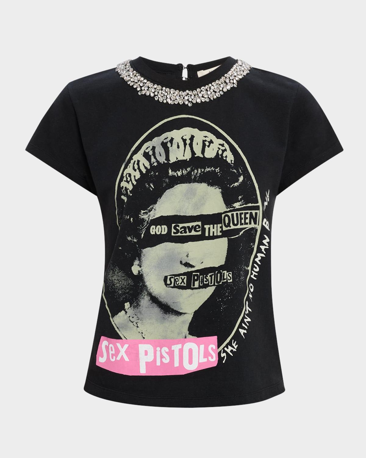 atlas embellished neckline tee