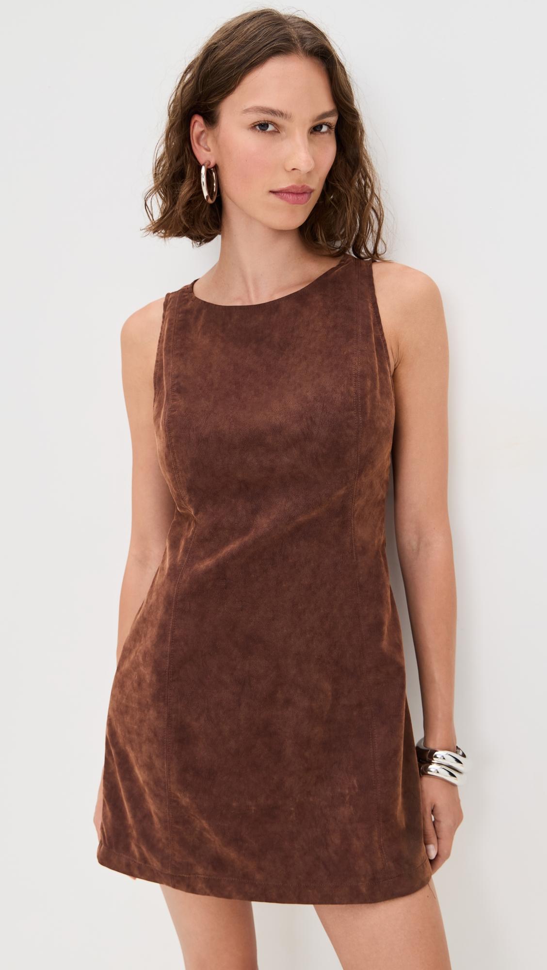 atlas faux suede mini dress