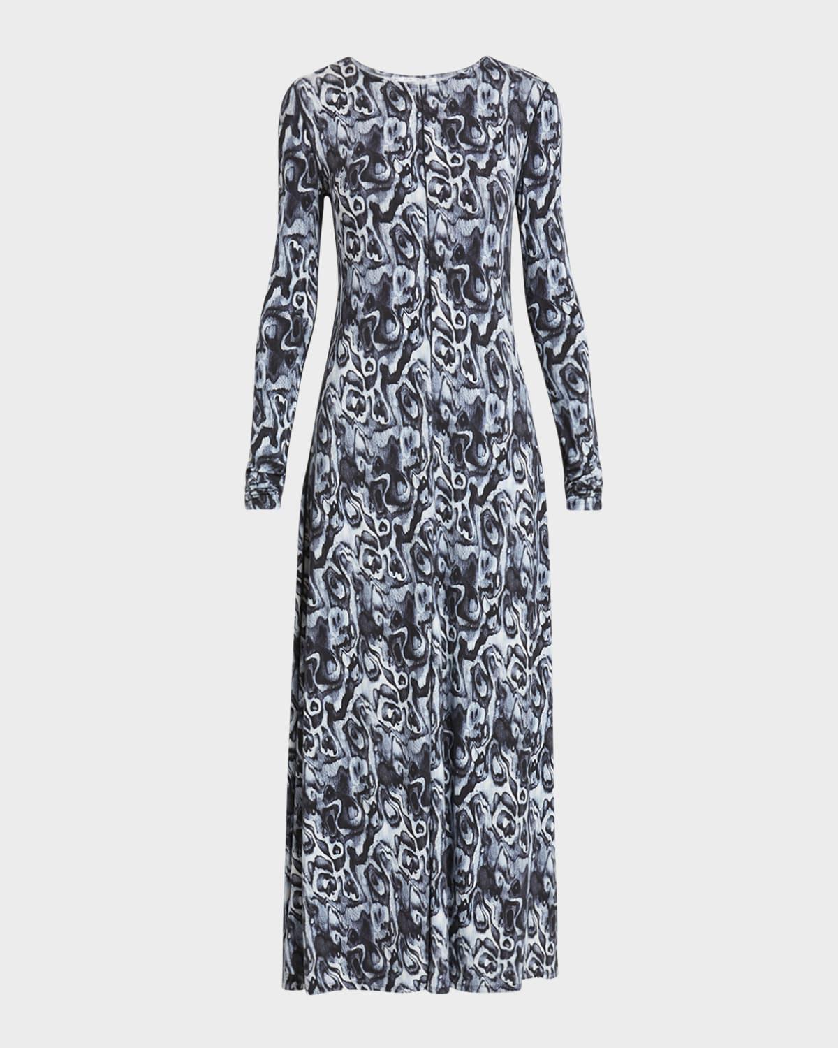 atlas printed jersey maxi dress