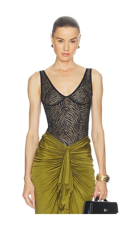 atlein lingerie strap top in black.