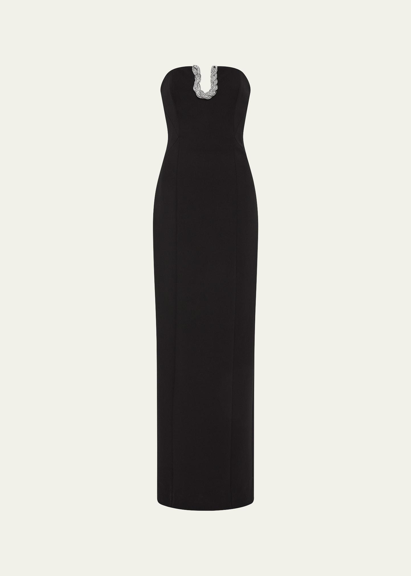atticus crystal strapless column gown