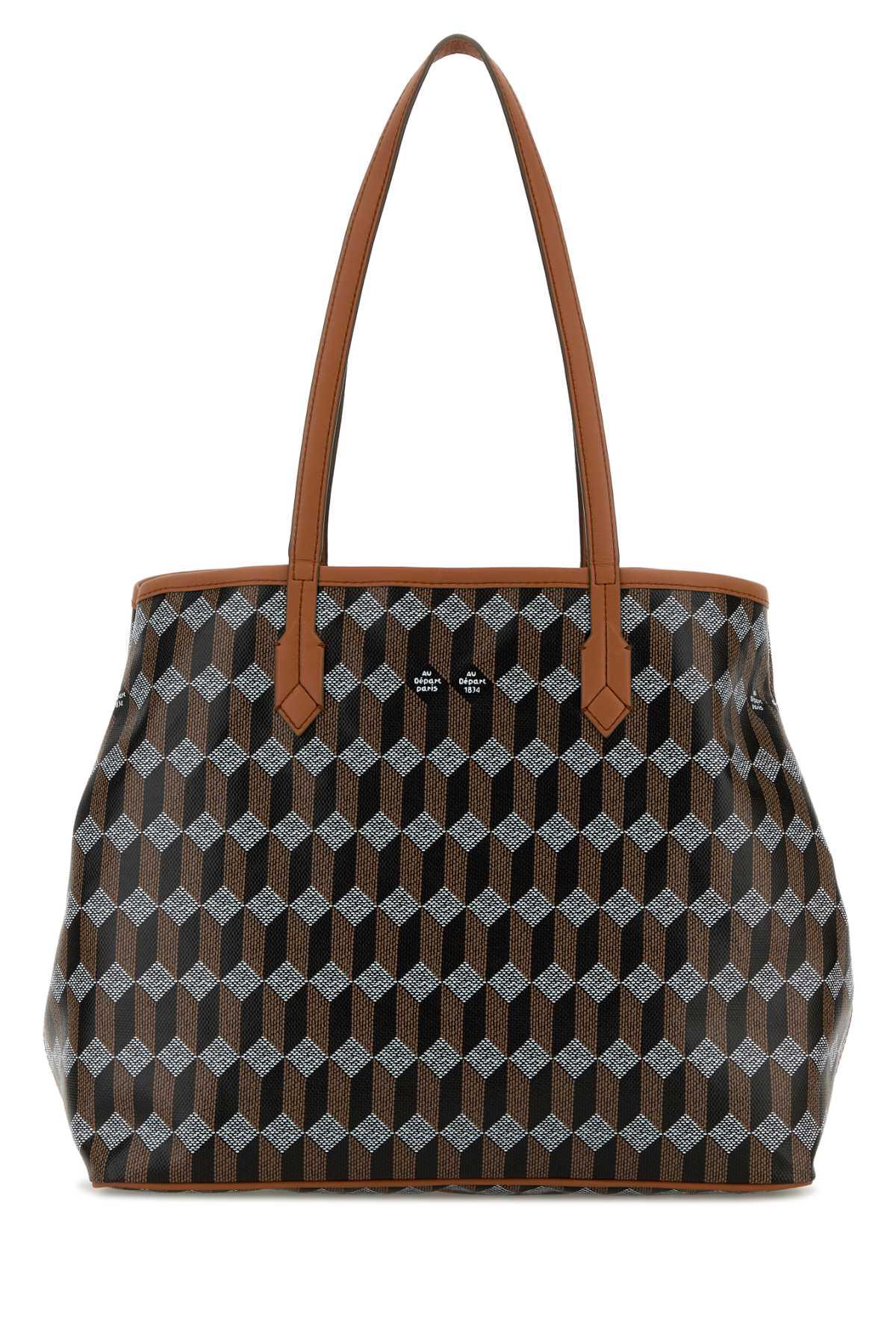 au départ printed canvas tote no.47 shopping bag