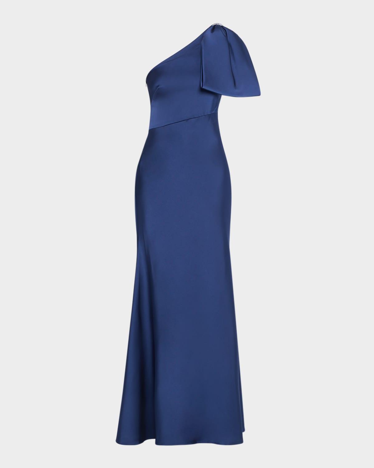 aubrey bias-cut satin crepe gown