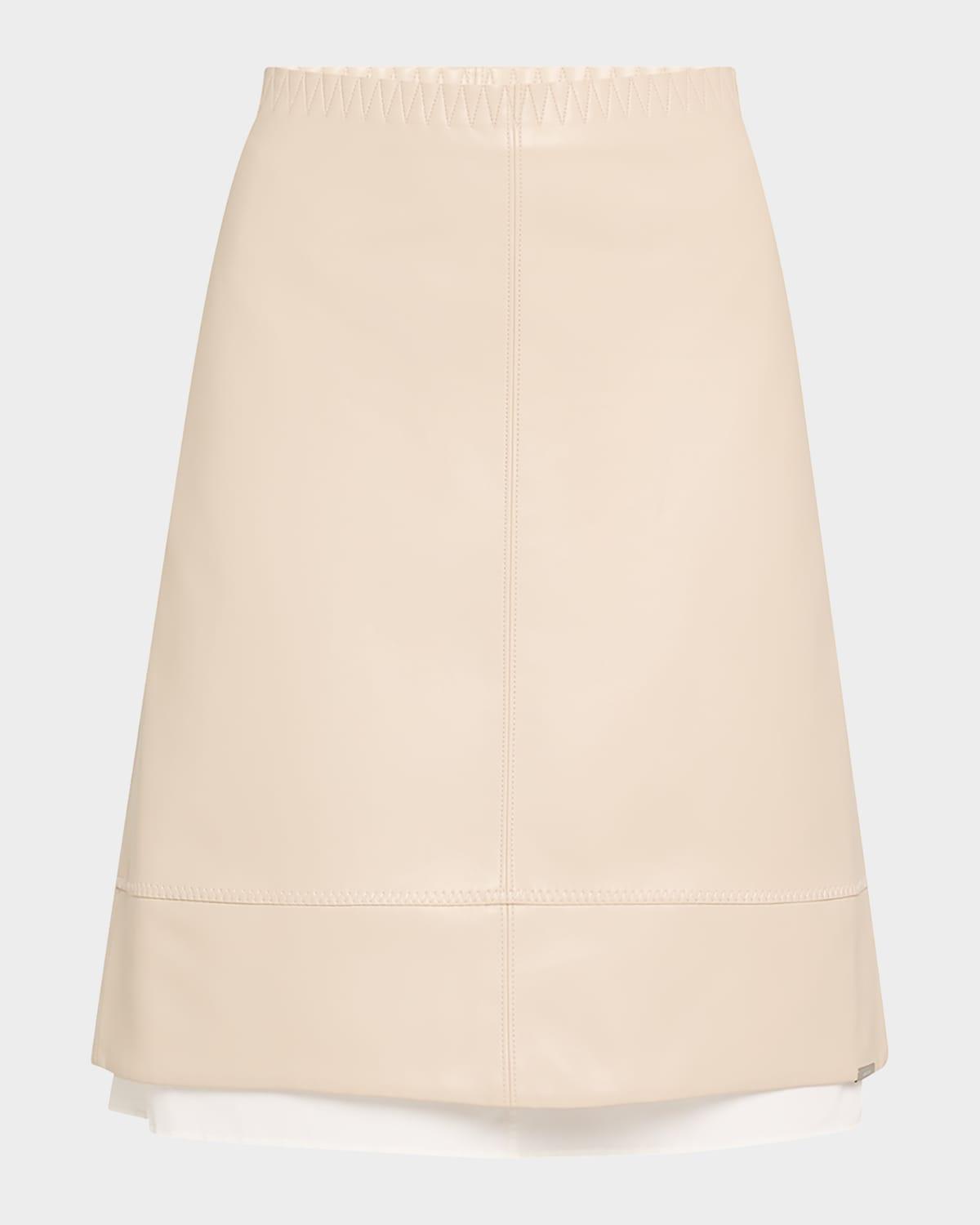aubria layered faux leather skirt