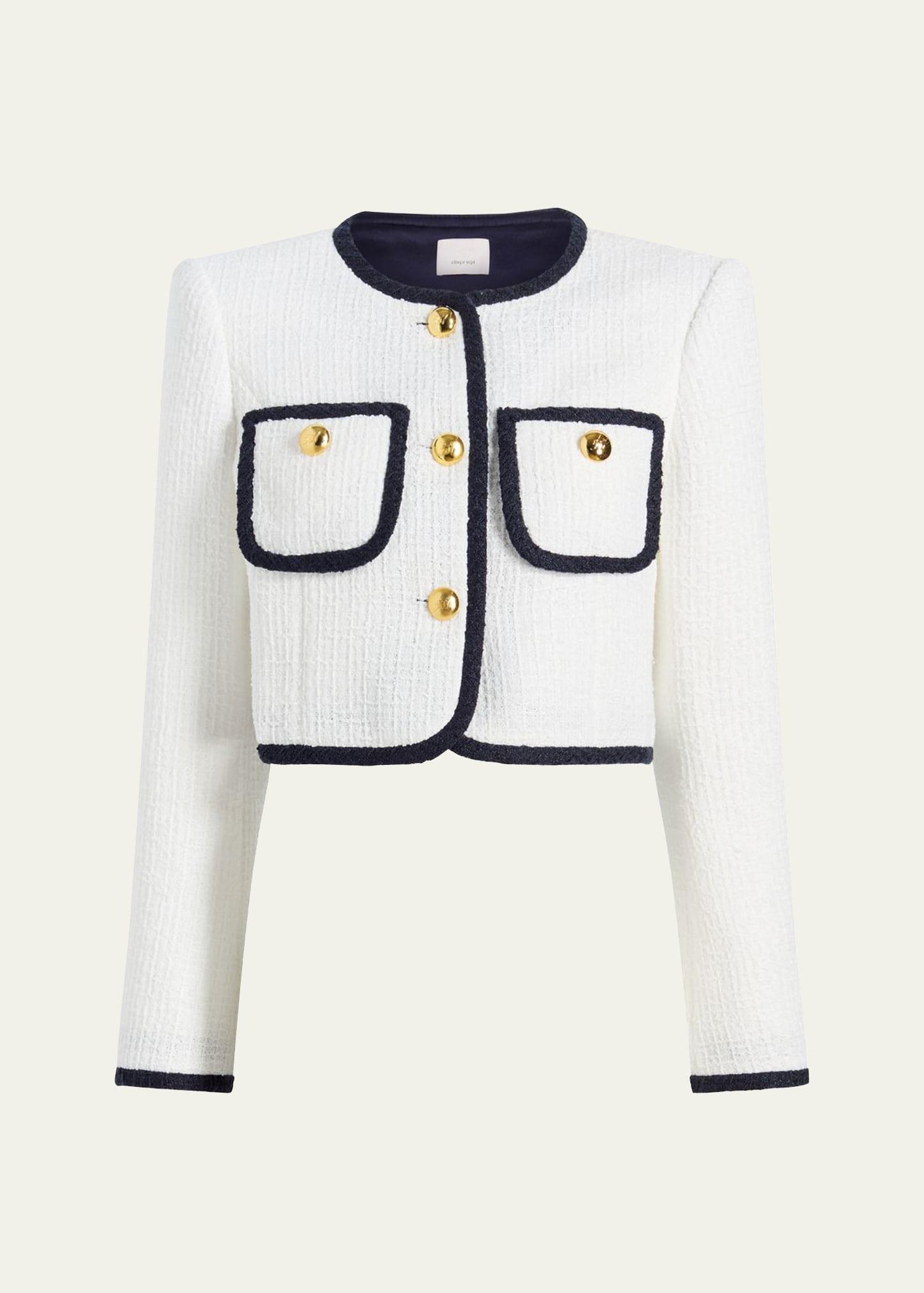 auden contrast bouclé cropped jacket