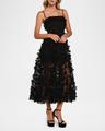 audrey embroidered floral applique midi dress