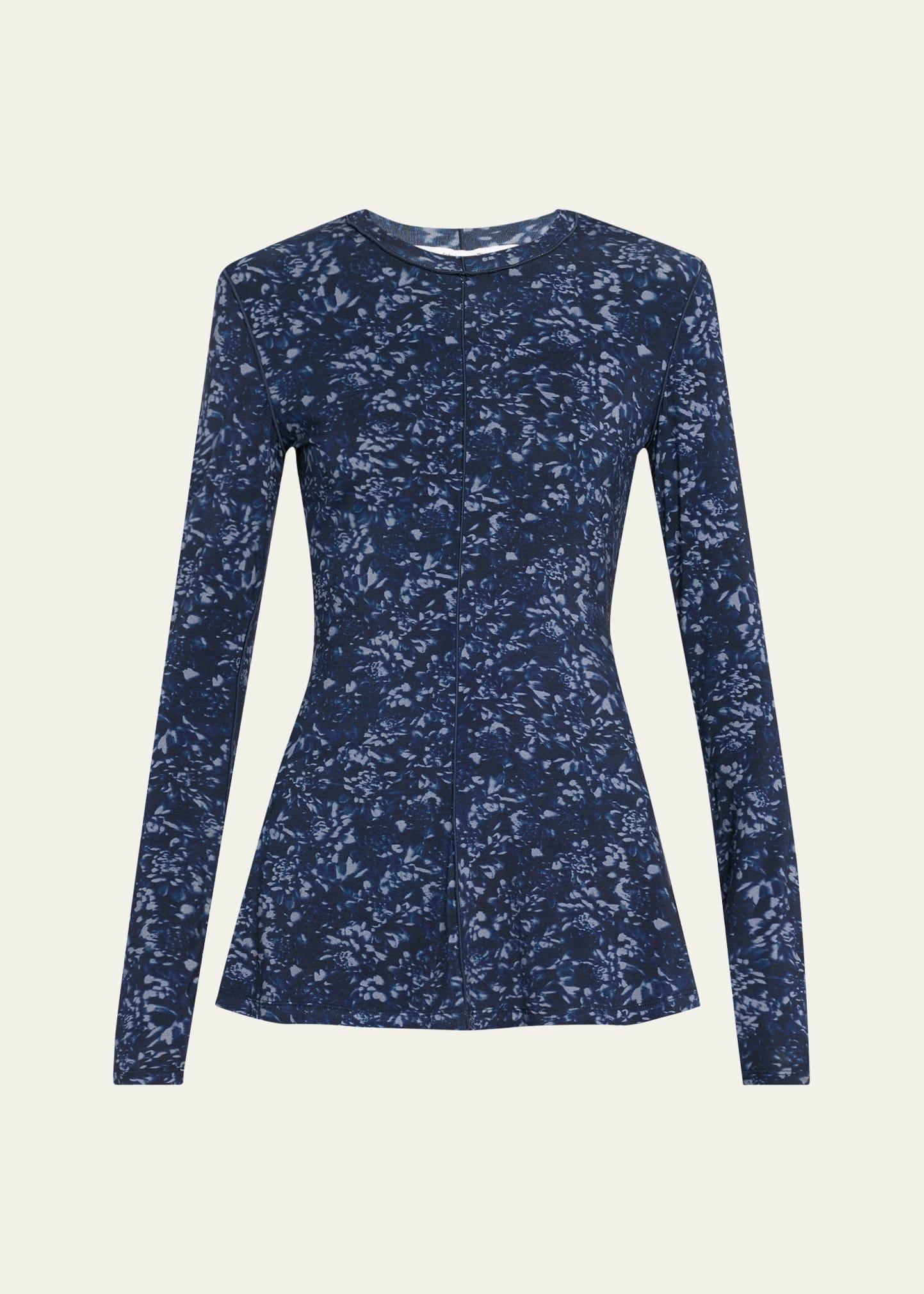audrey long-sleeve printed jersey top