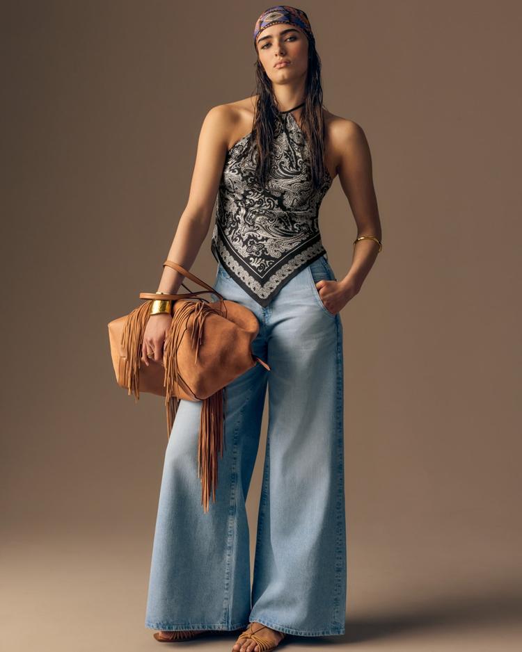 audrey paisley-print silk scarf cami top