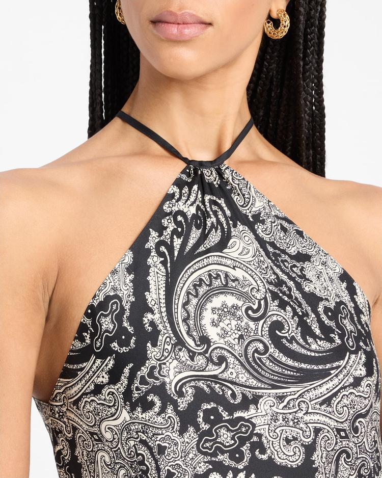 audrey paisley-print silk scarf cami top