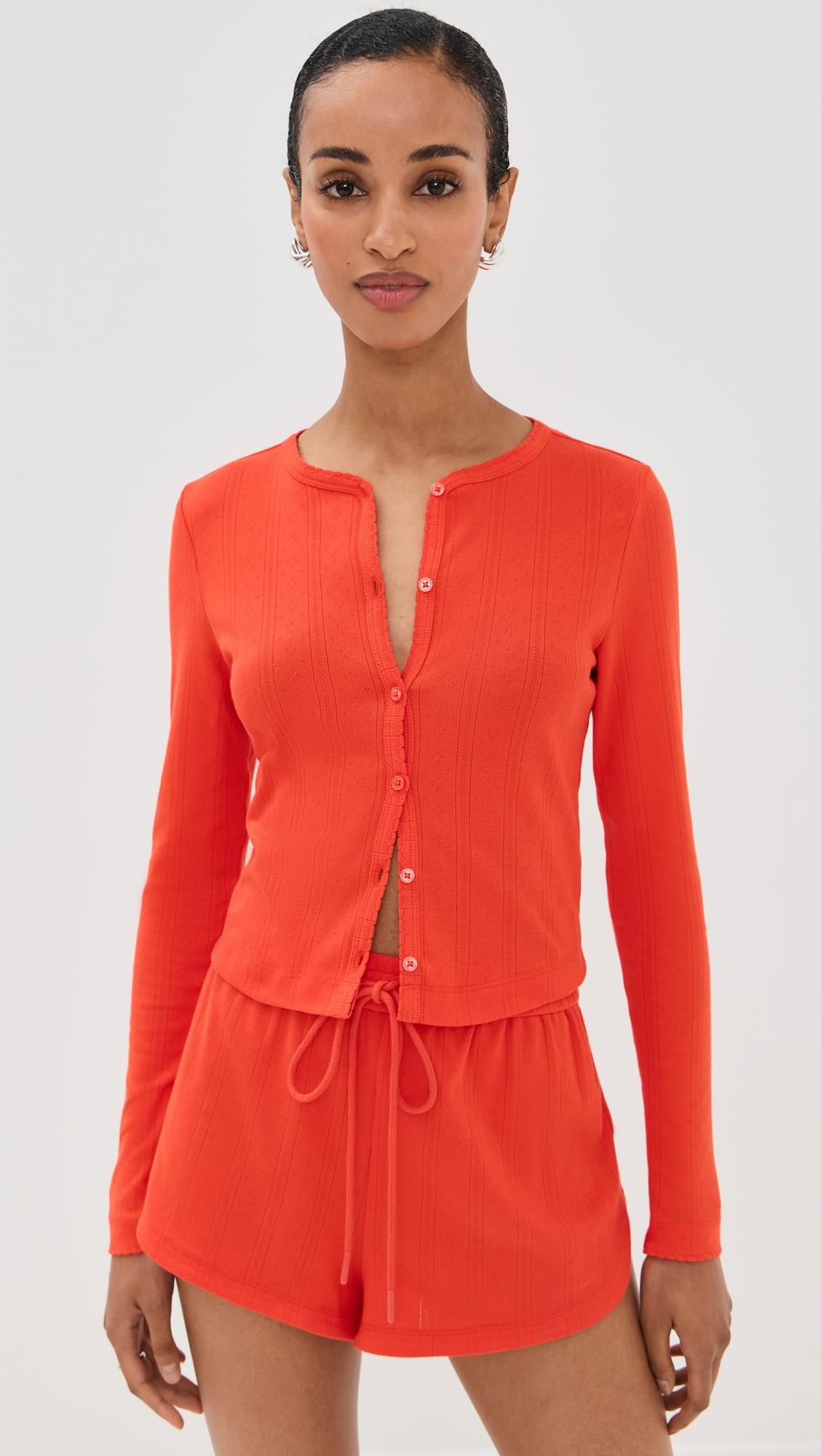 audrey pointelle cardigan