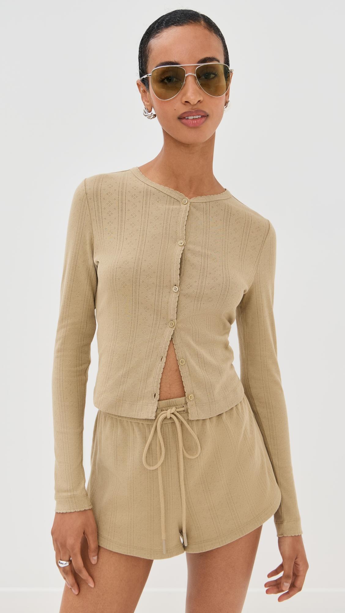 audrey pointelle cardigan