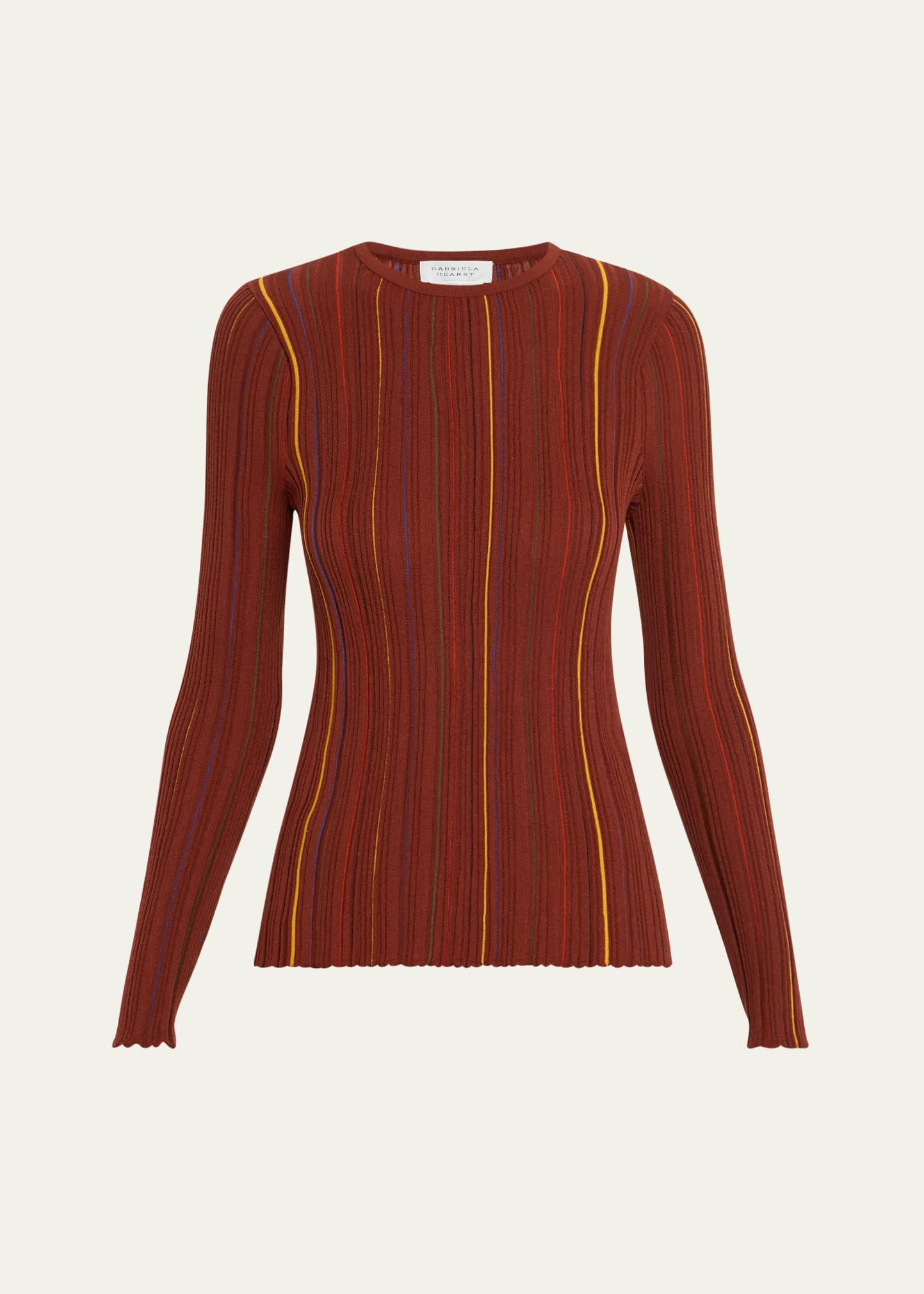 augie striped crewneck sweater