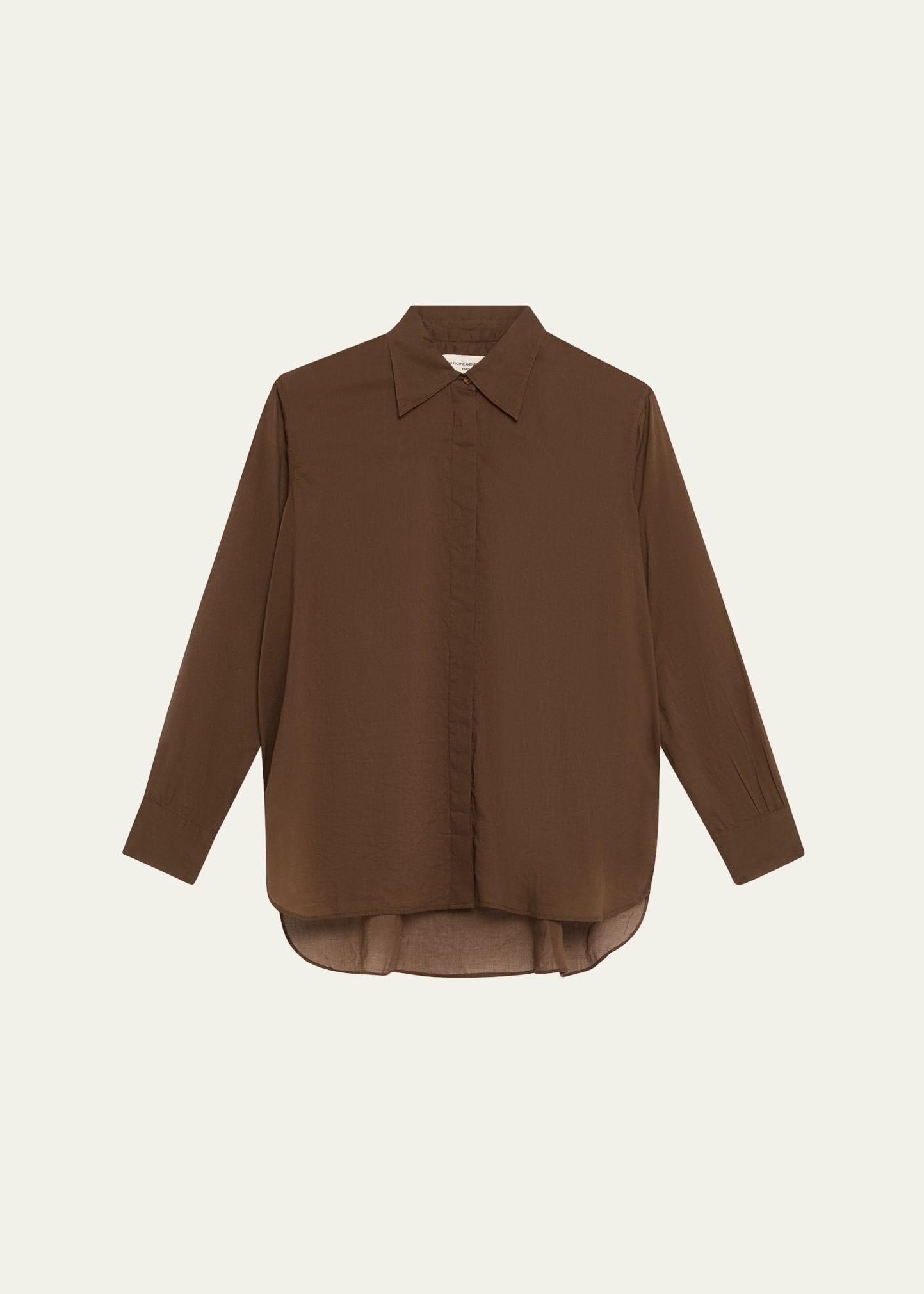 augustine long-sleeve cotton voile shirt