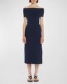 aulla off-shoulder knit midi dress