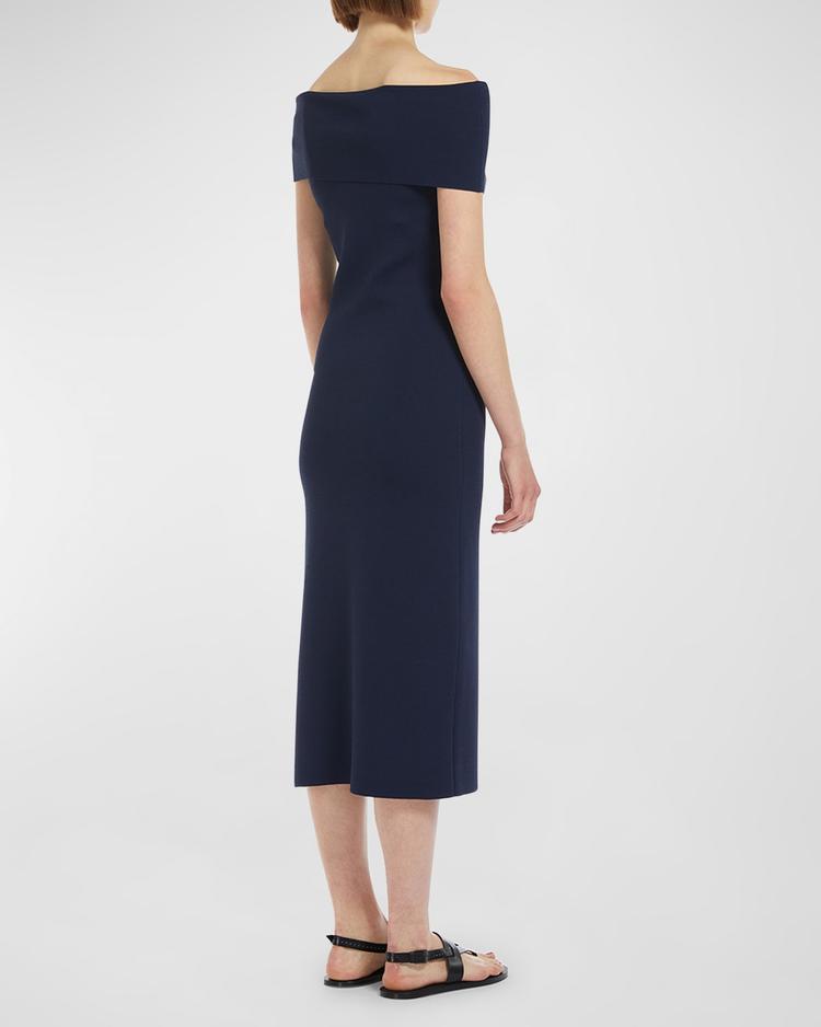 aulla off-shoulder knit midi dress