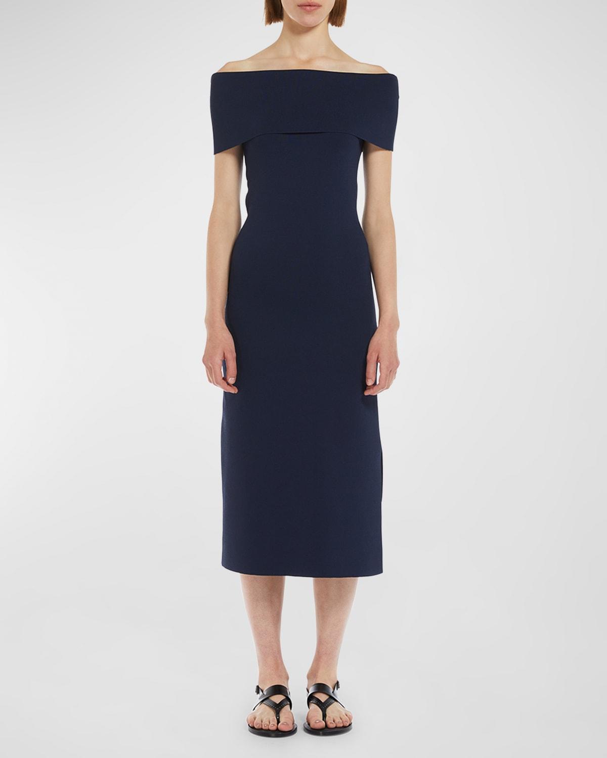 aulla off-shoulder knit midi dress