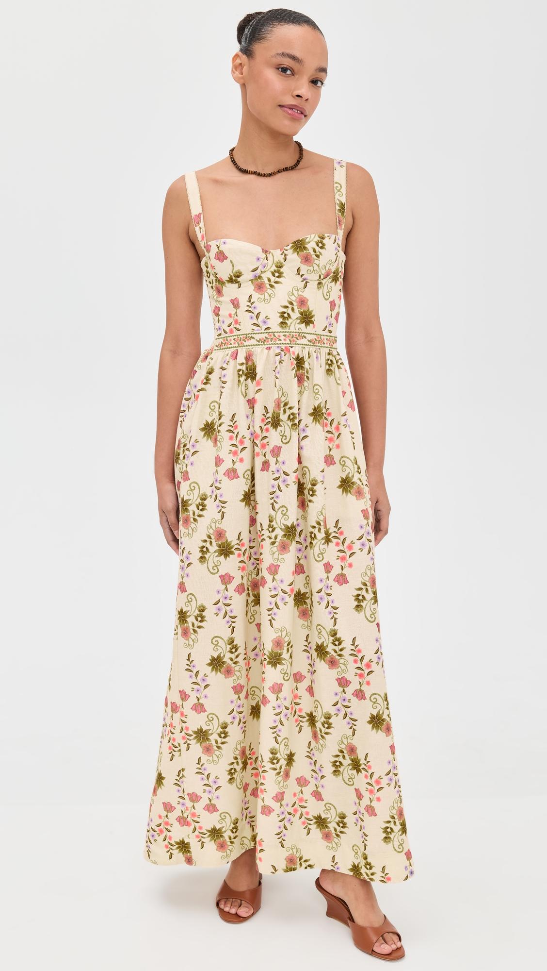 aura marcia embroidered underwire maxi dress