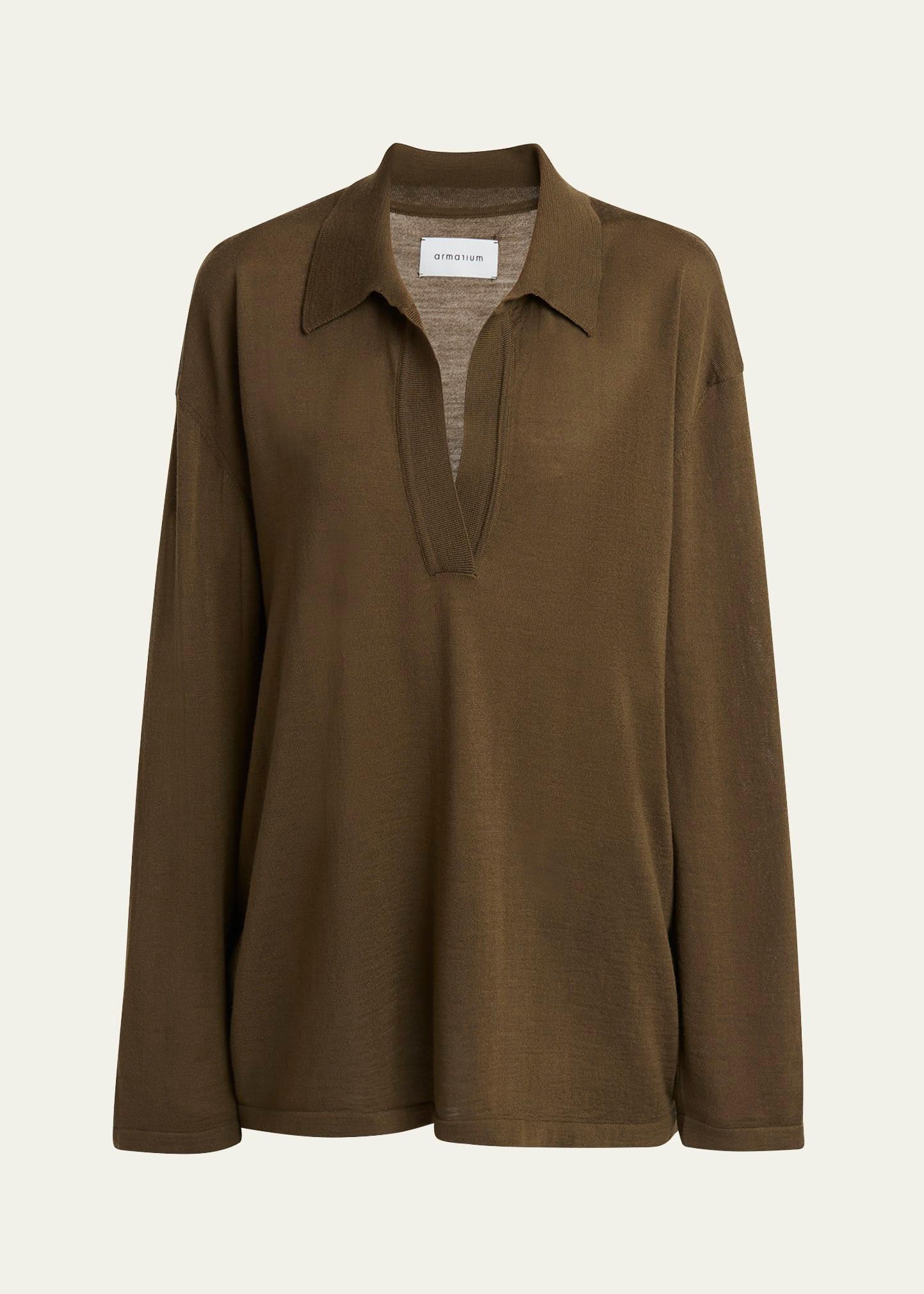 aurelio oversized wool polo top
