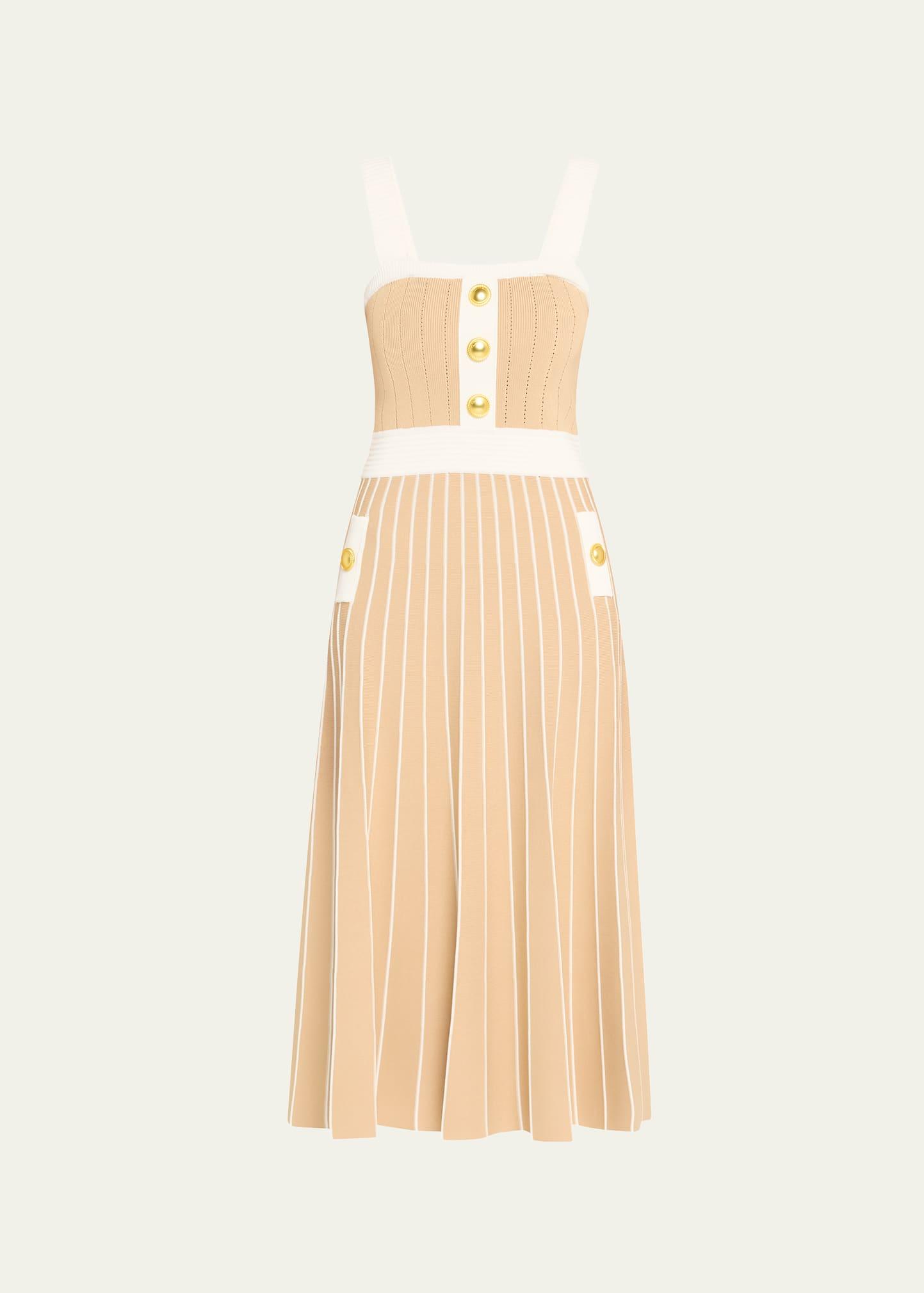 aurora fit & flare sleeveless knit midi dress