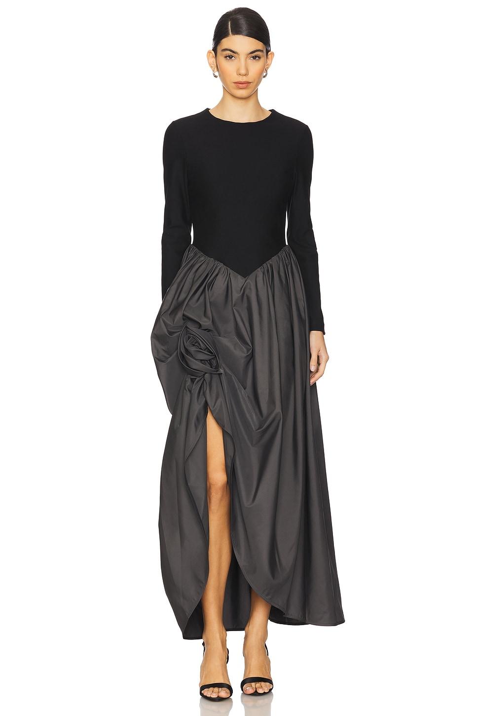 aurora maxi dress with rose detail