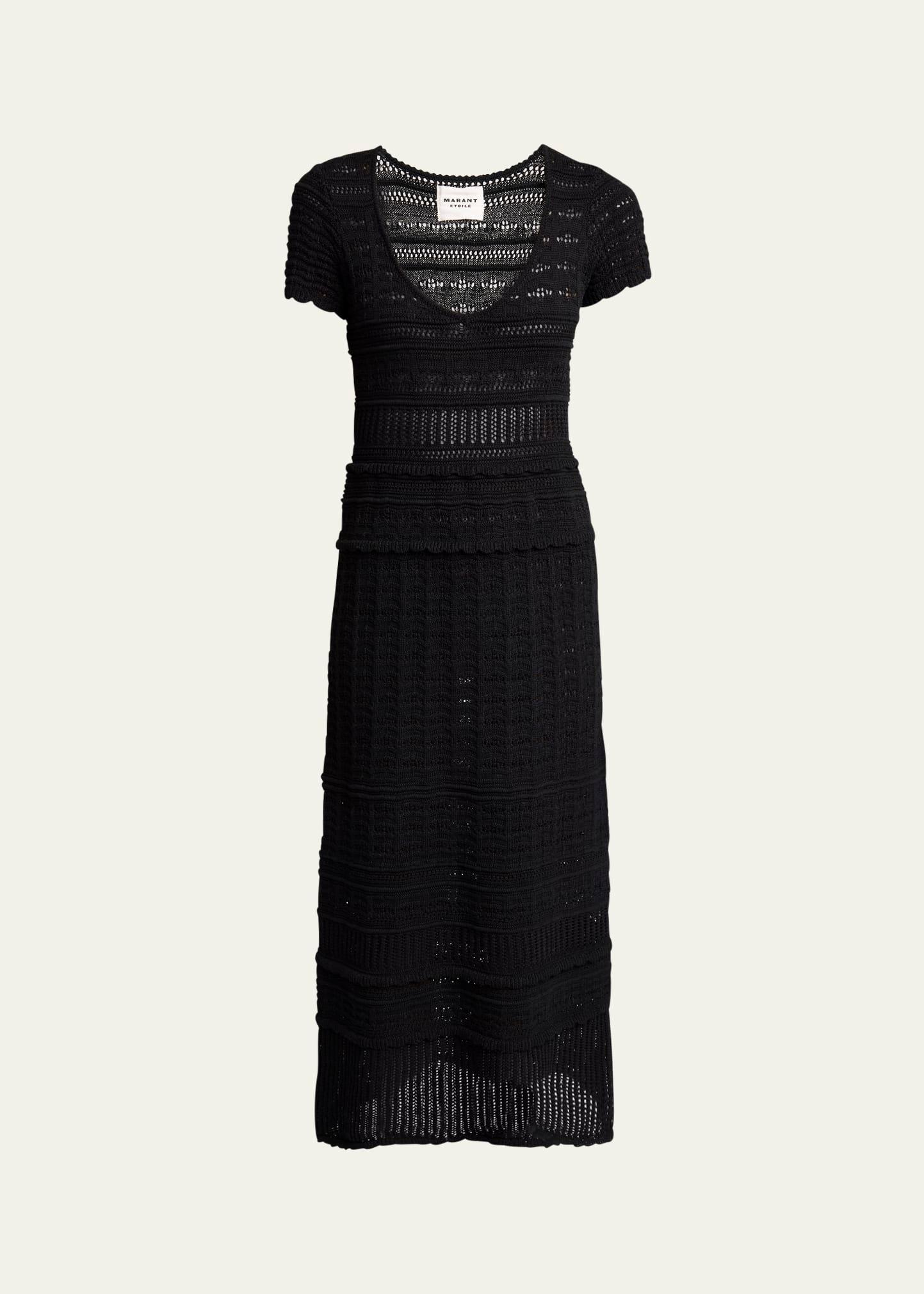 aurore short-sleeve crochet maxi dress