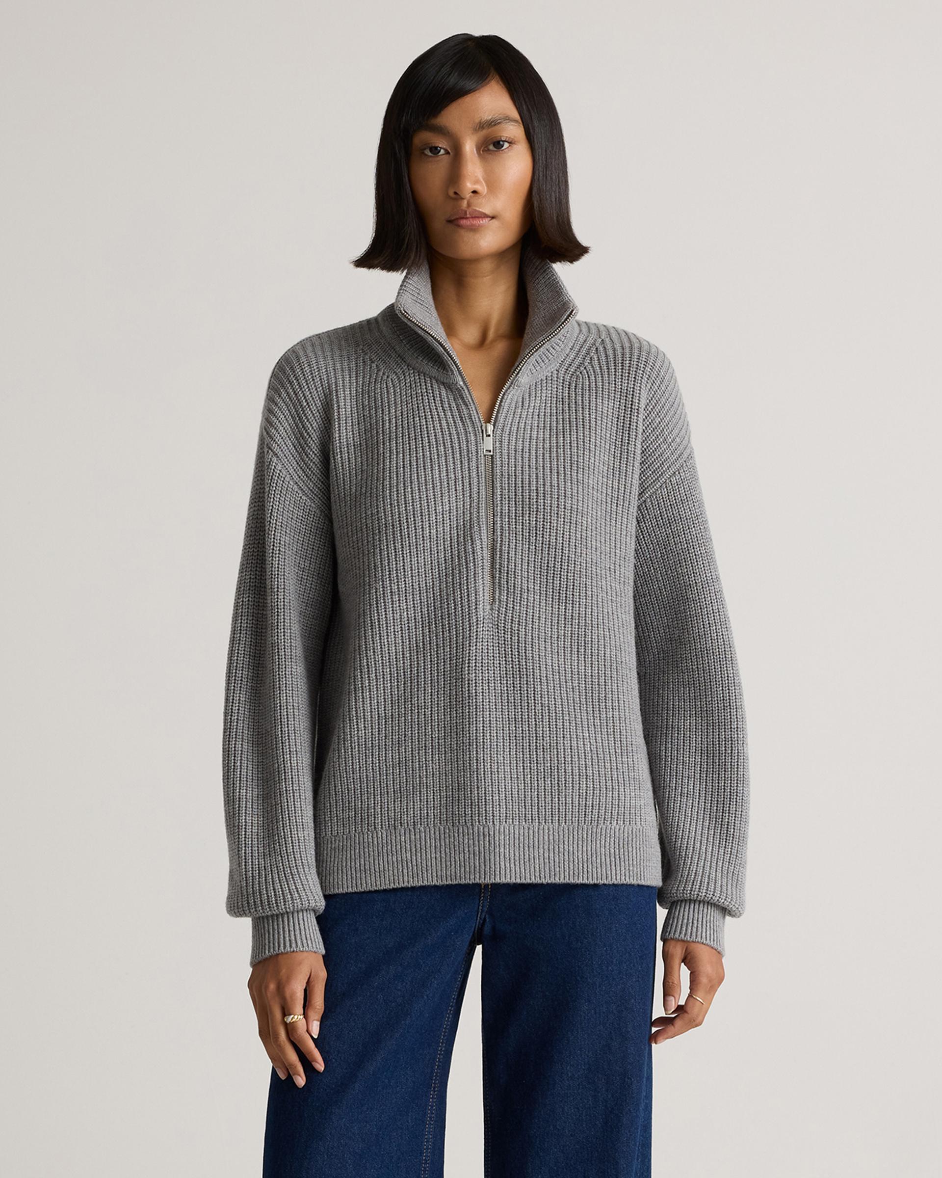 australian merino wool half zip sweater