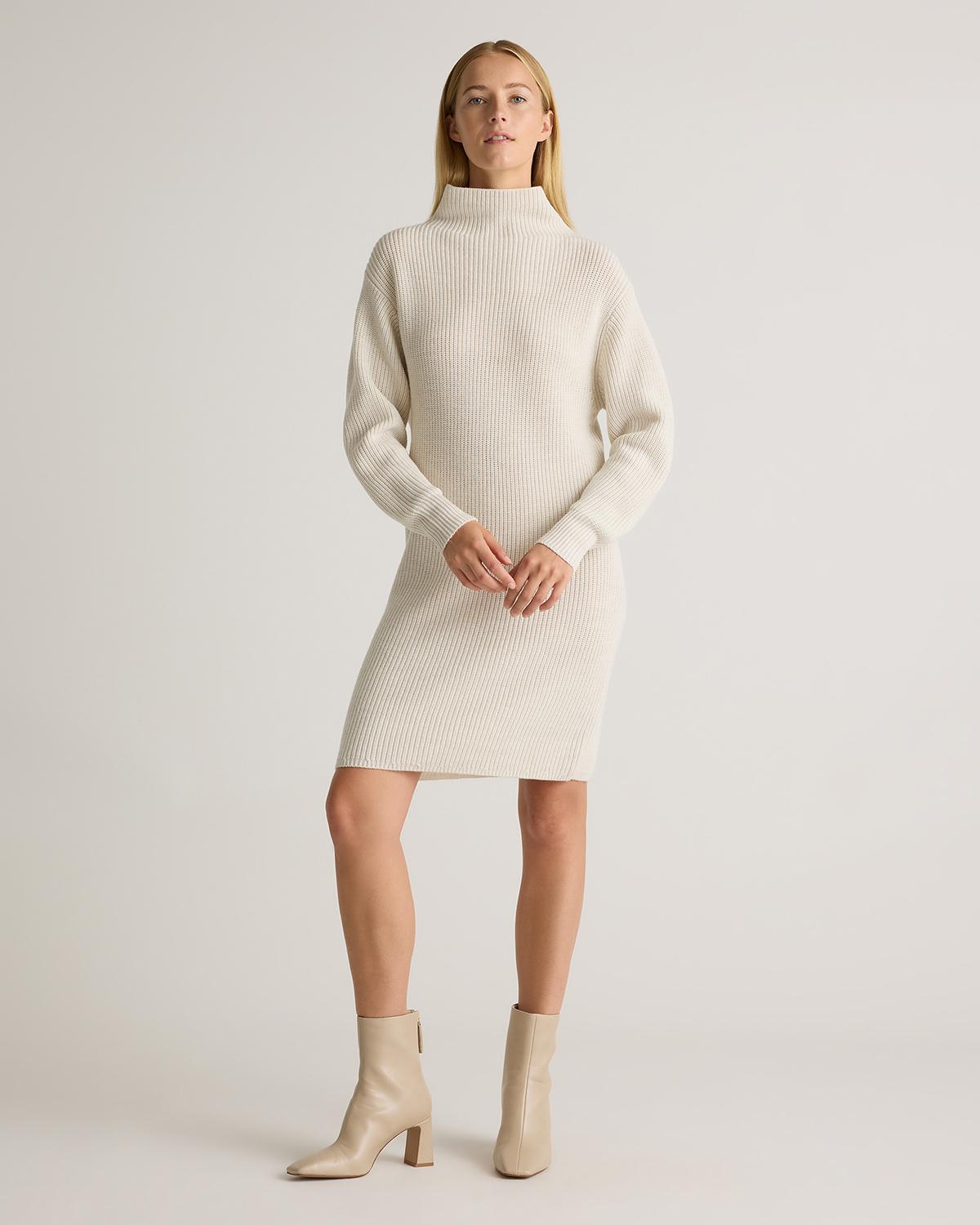 australian merino wool relaxed turtleneck sweater dress