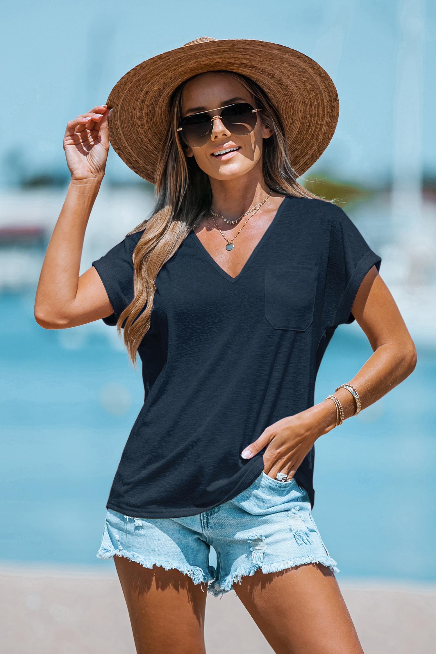 authentic blue tee - l