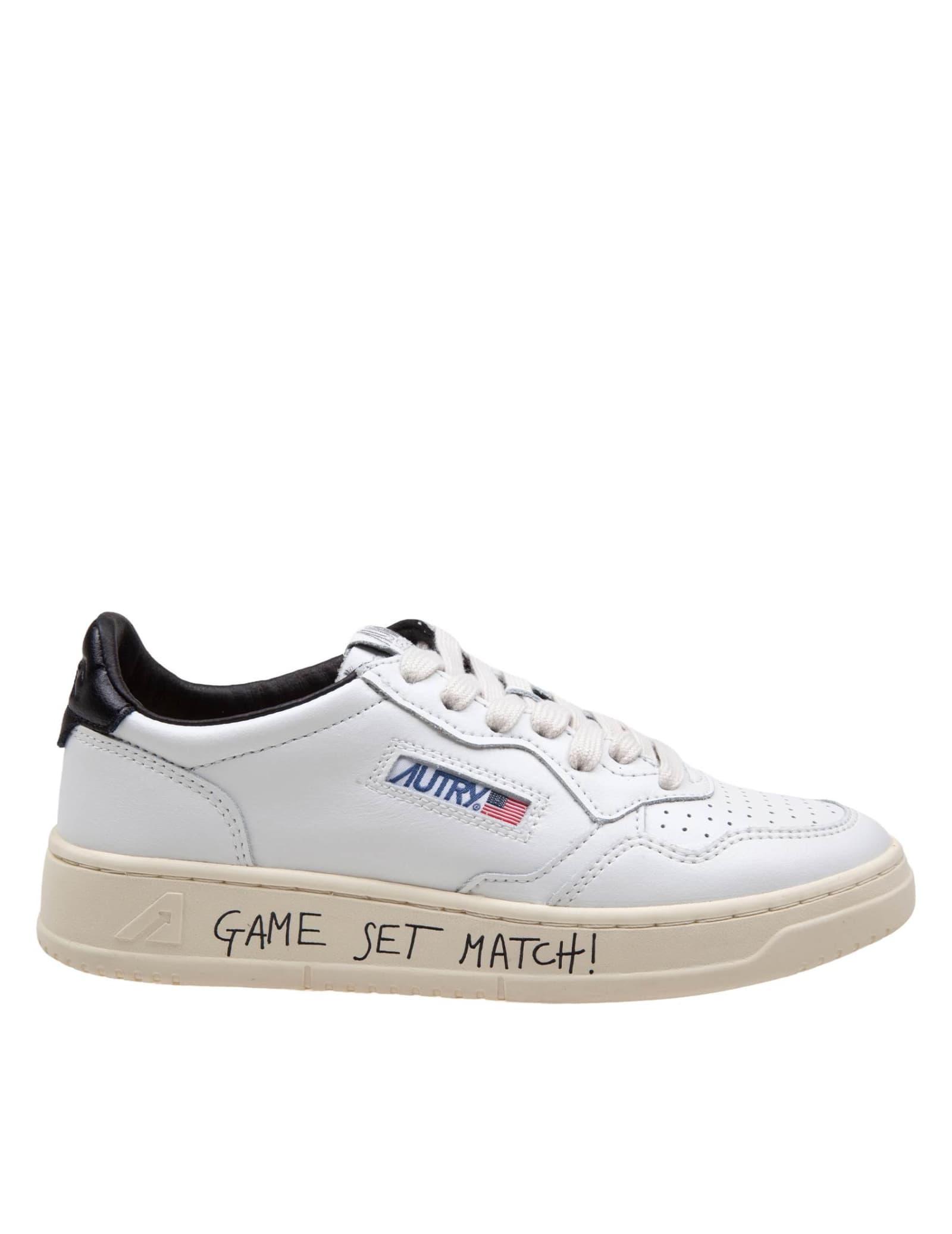 autry black and white leather sneakers