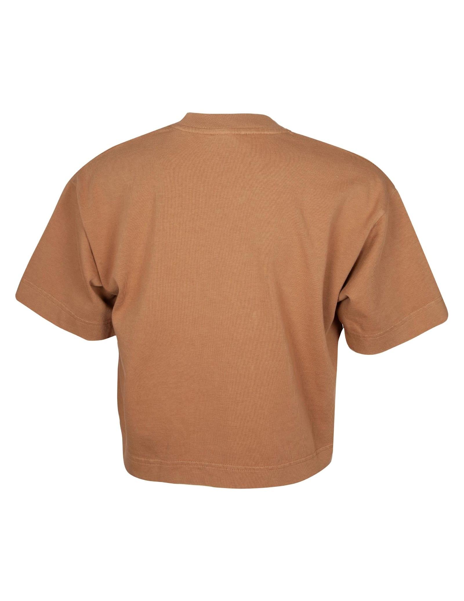 autry camel cotton jersey boxy t-shirt