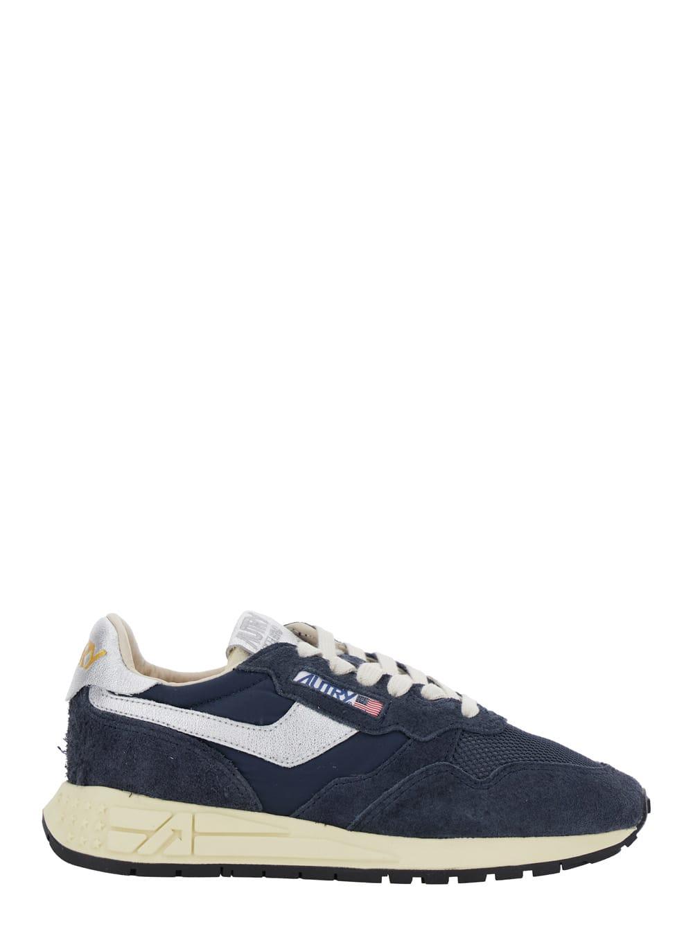 autry dark blue and white leather reelwind sneakers