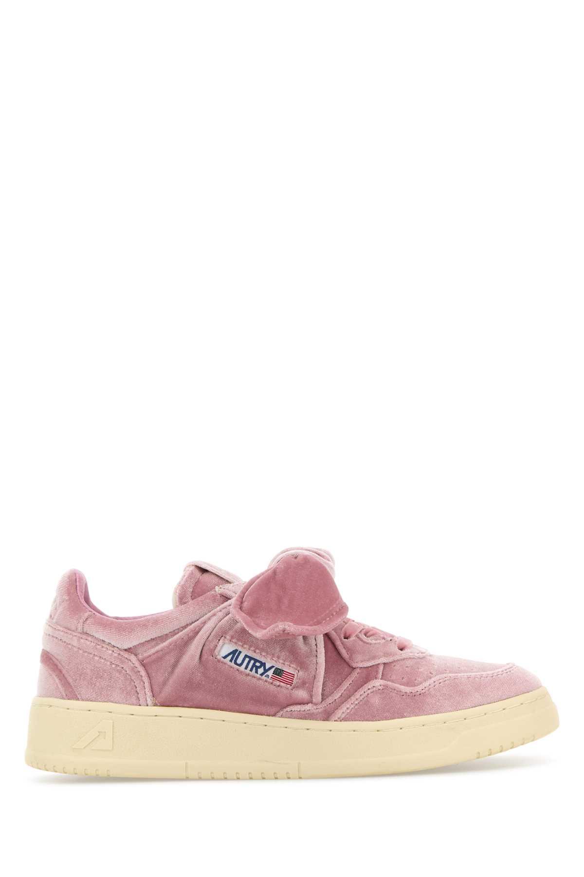 autry pink velvet medalist sneakers