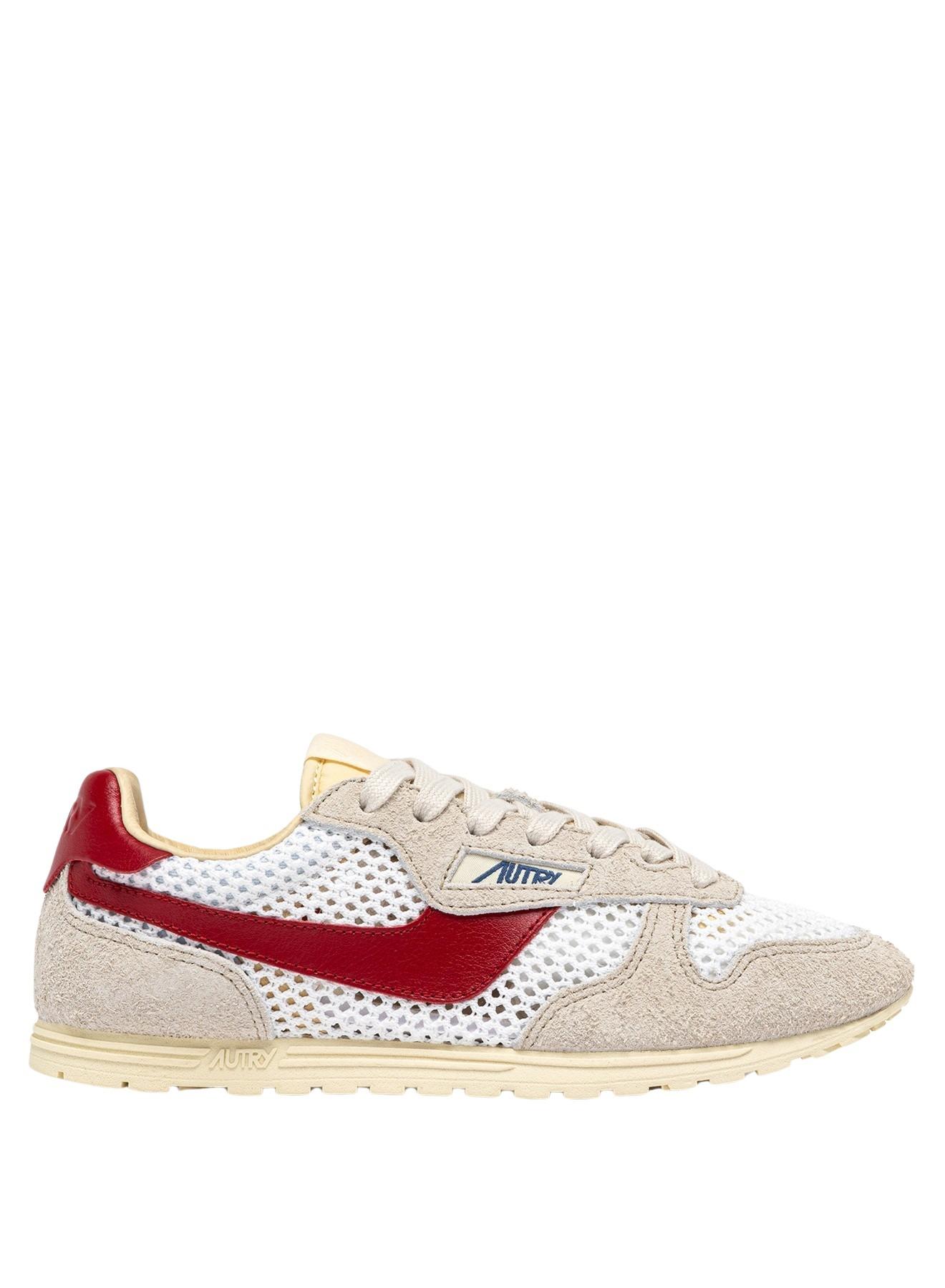 autry windspin low knit suelea wht red white shoe - women