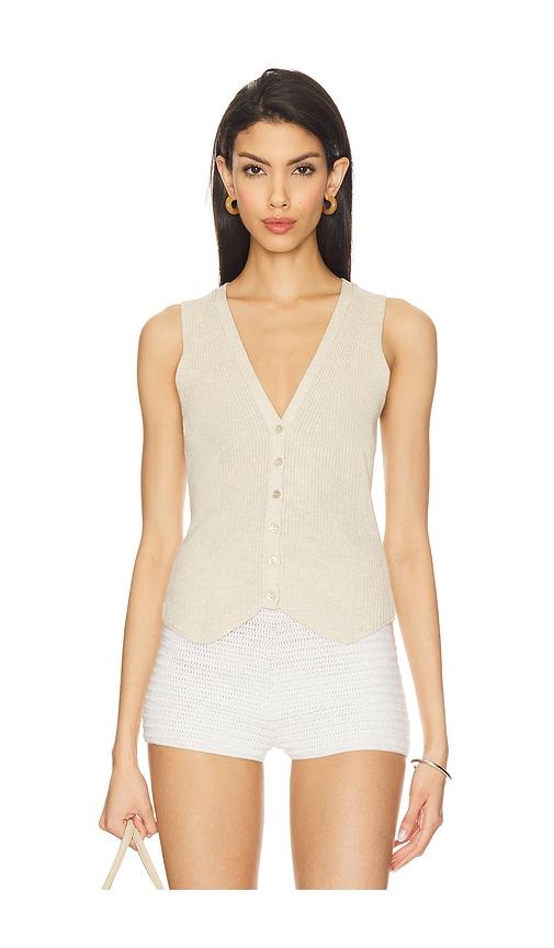 autumn cashmere shaker vest in neutral.