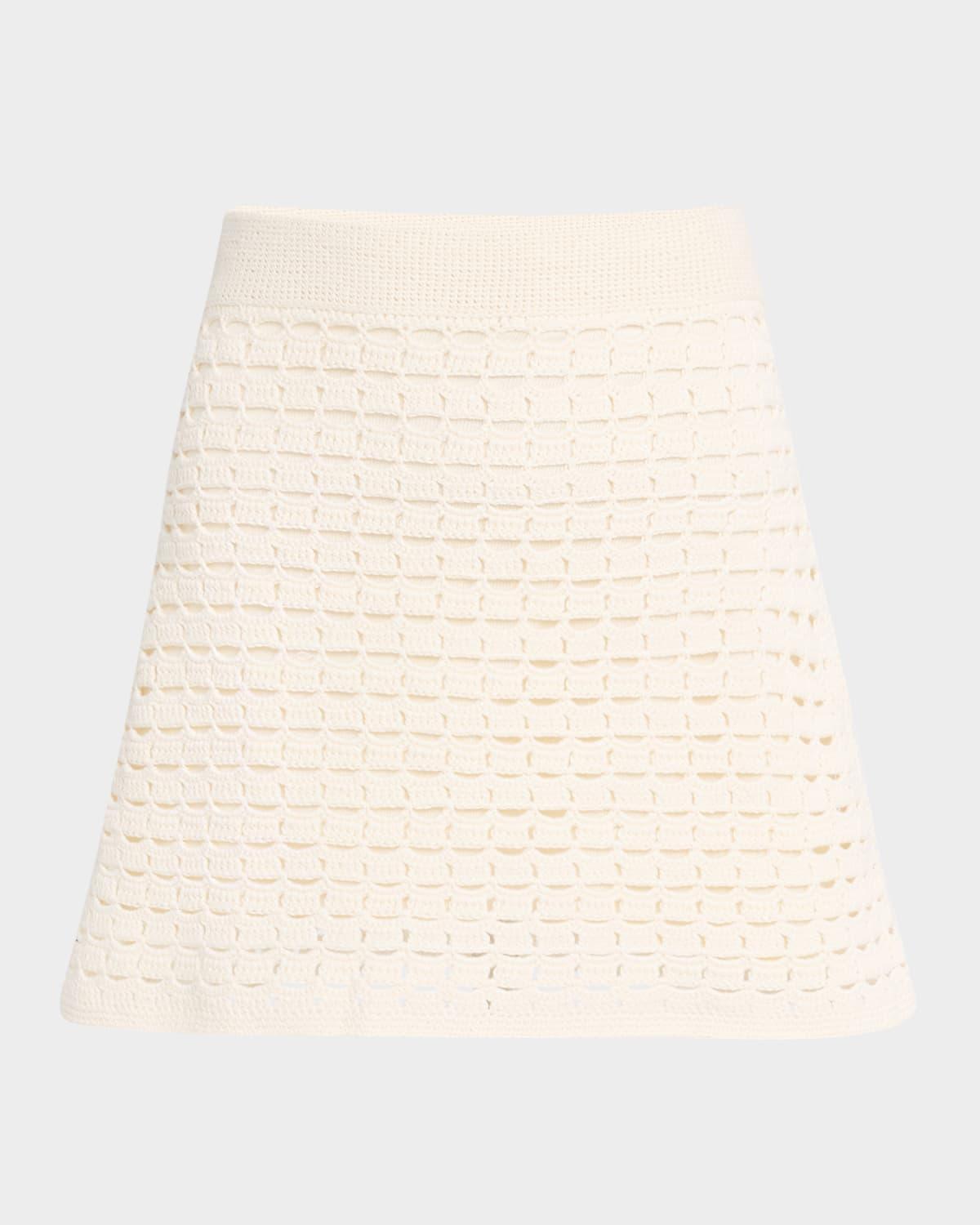 ava a-line crochet mini skirt