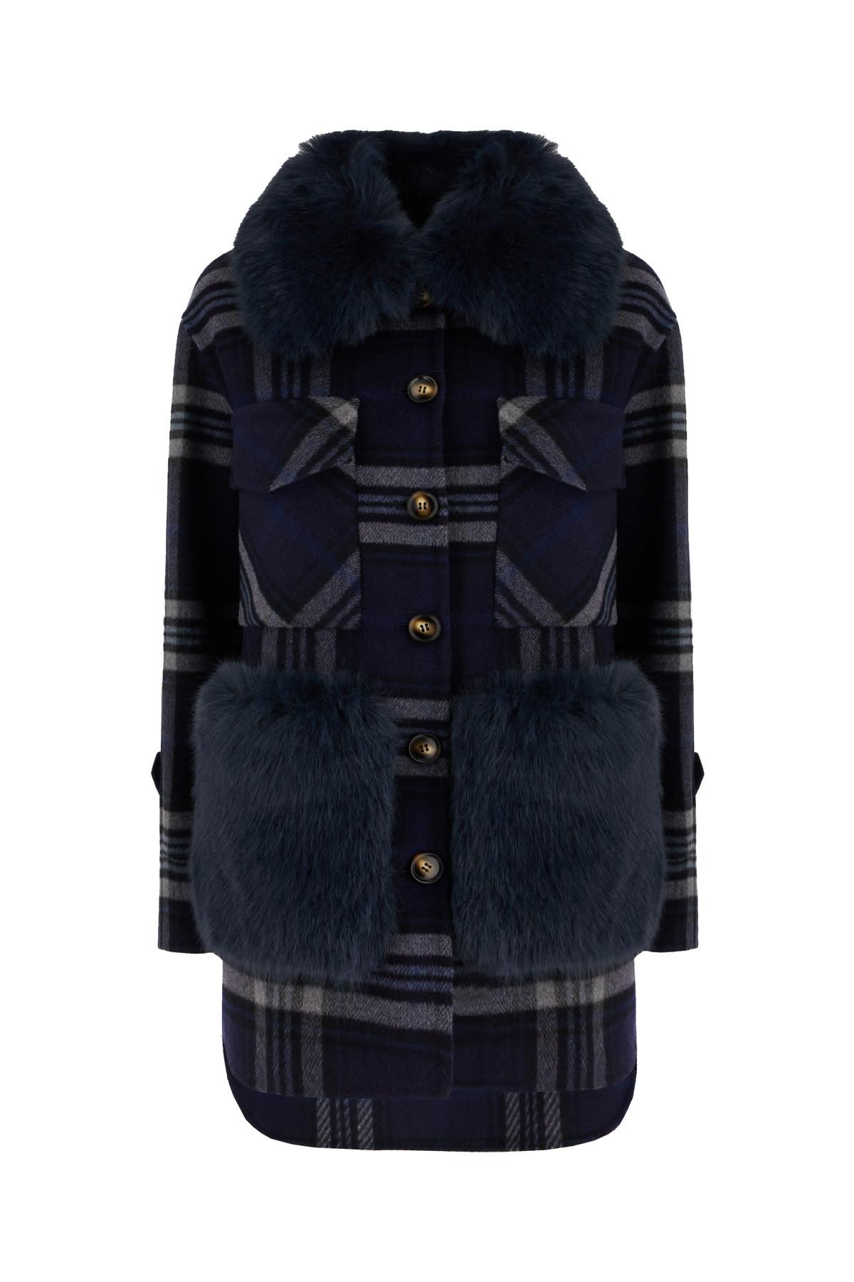 ava adore embroidered wool and polyester coat