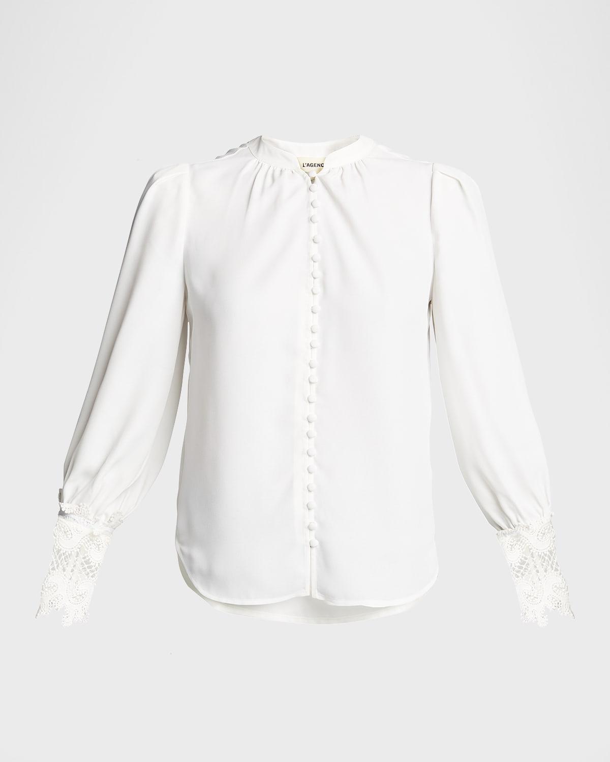 ava lace-cuff blouse