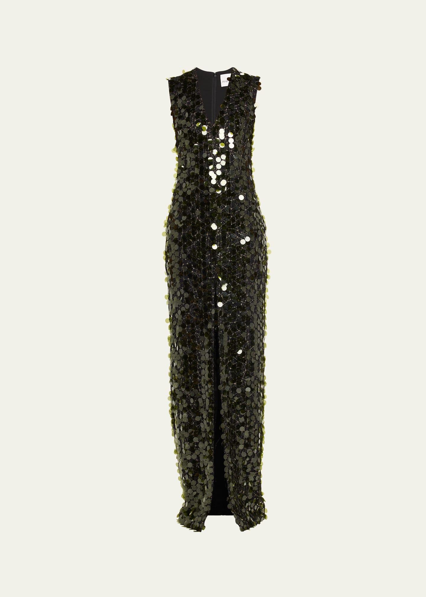 ava sequined v-neck gown