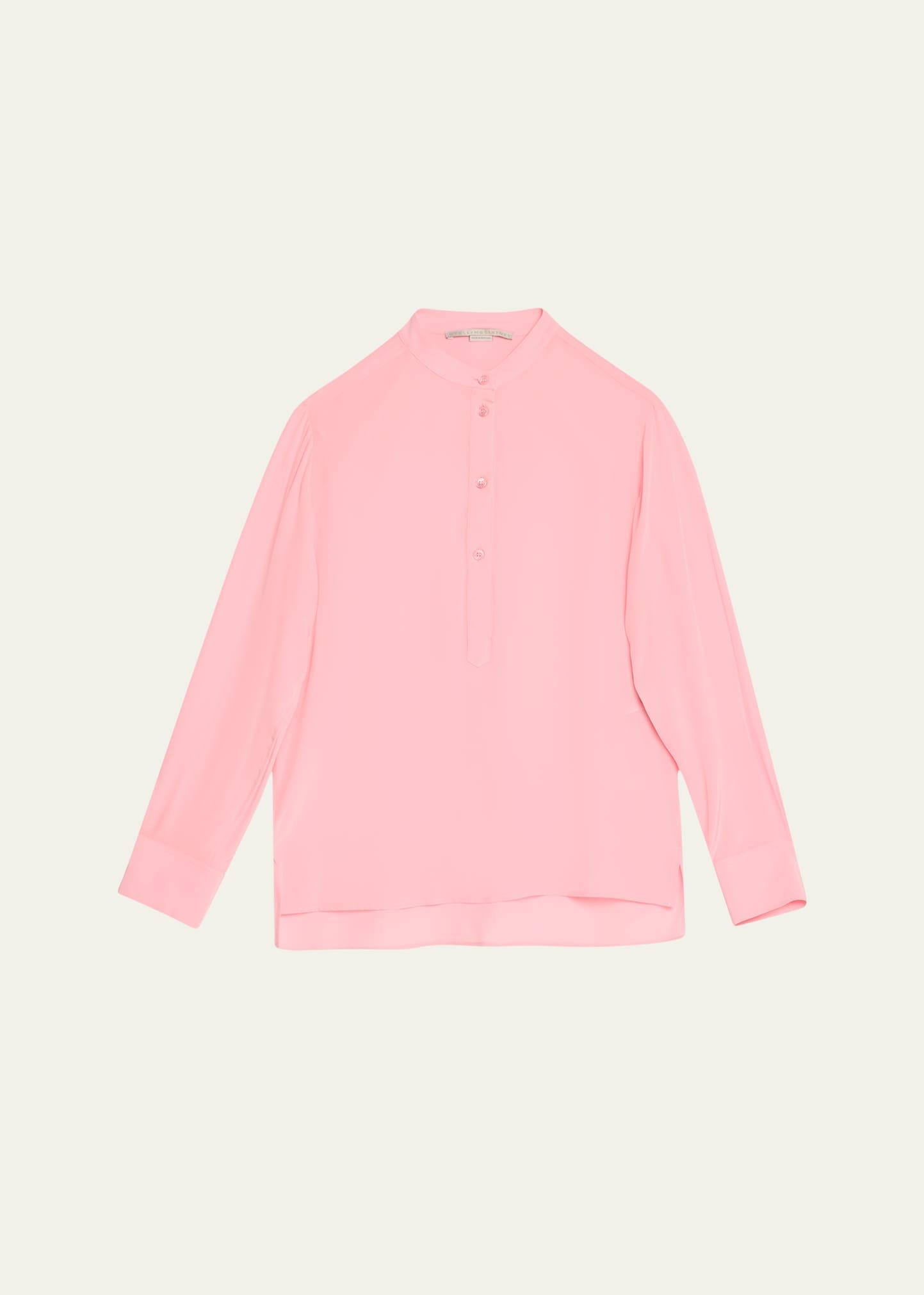 ava silk henley blouse
