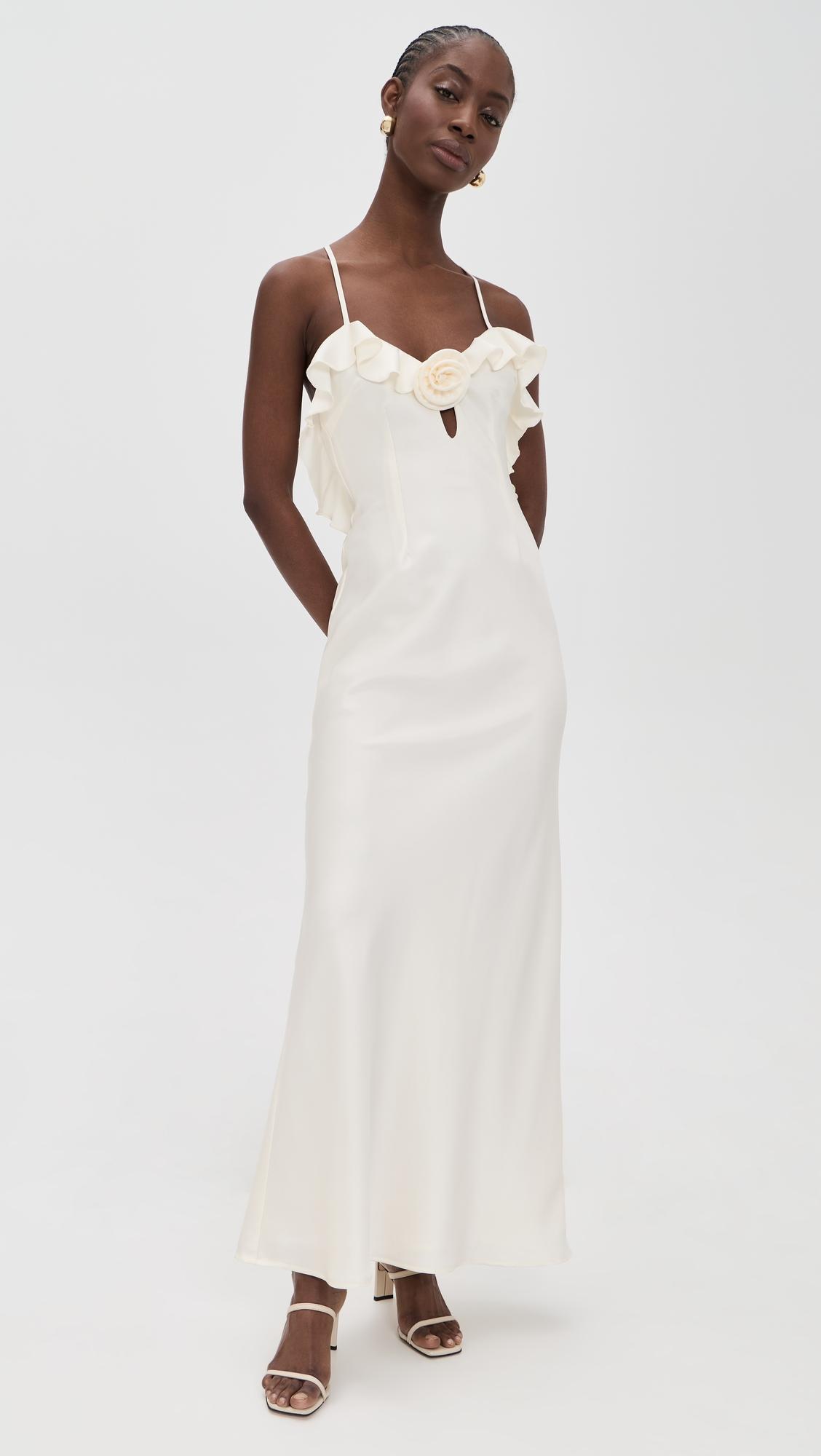 avalee frill trim maxi dress