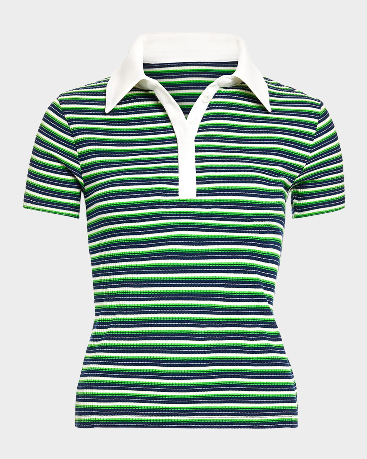 avalon striped polo
