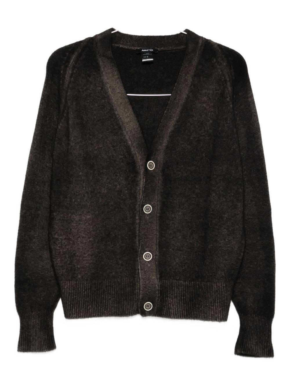 avant toi wool and cashmere v-necked cardigan