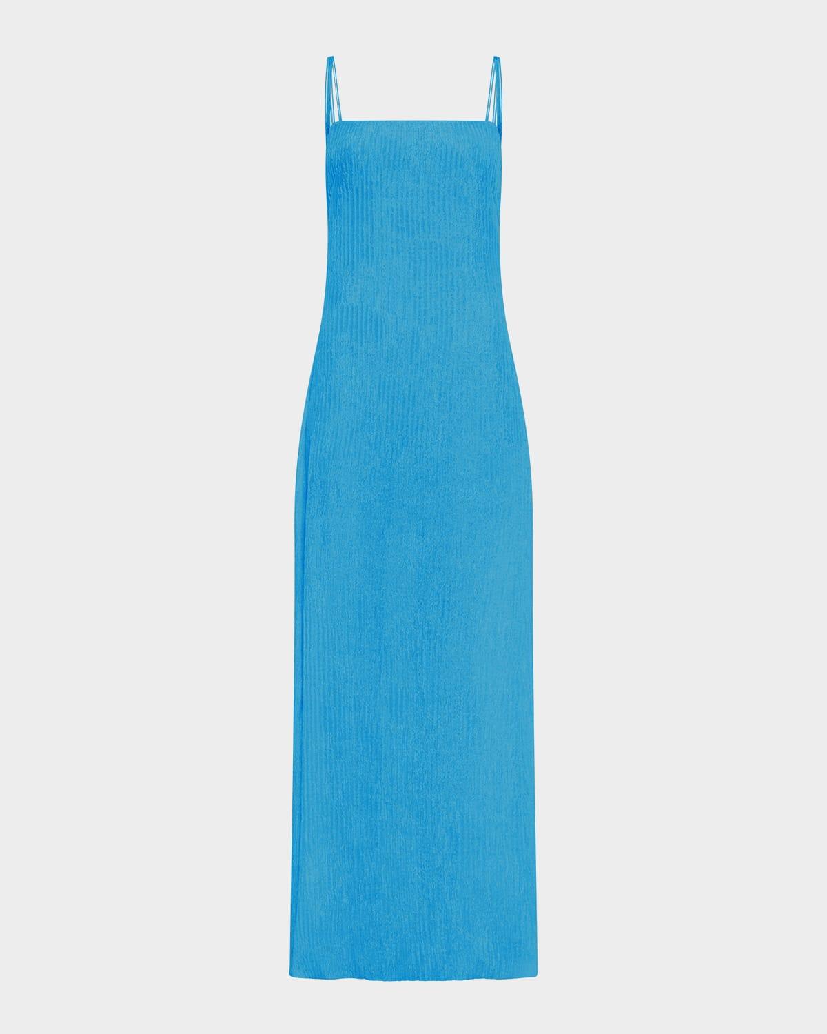 avebury pleated silk maxi slip dress