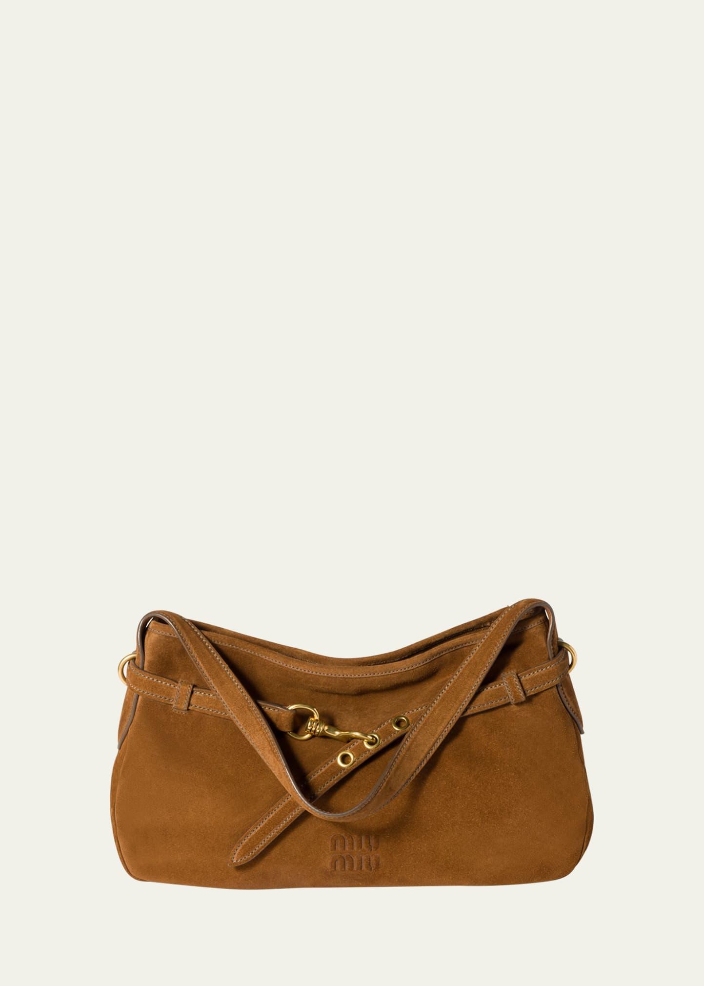 aventure large suede shoulder bag
