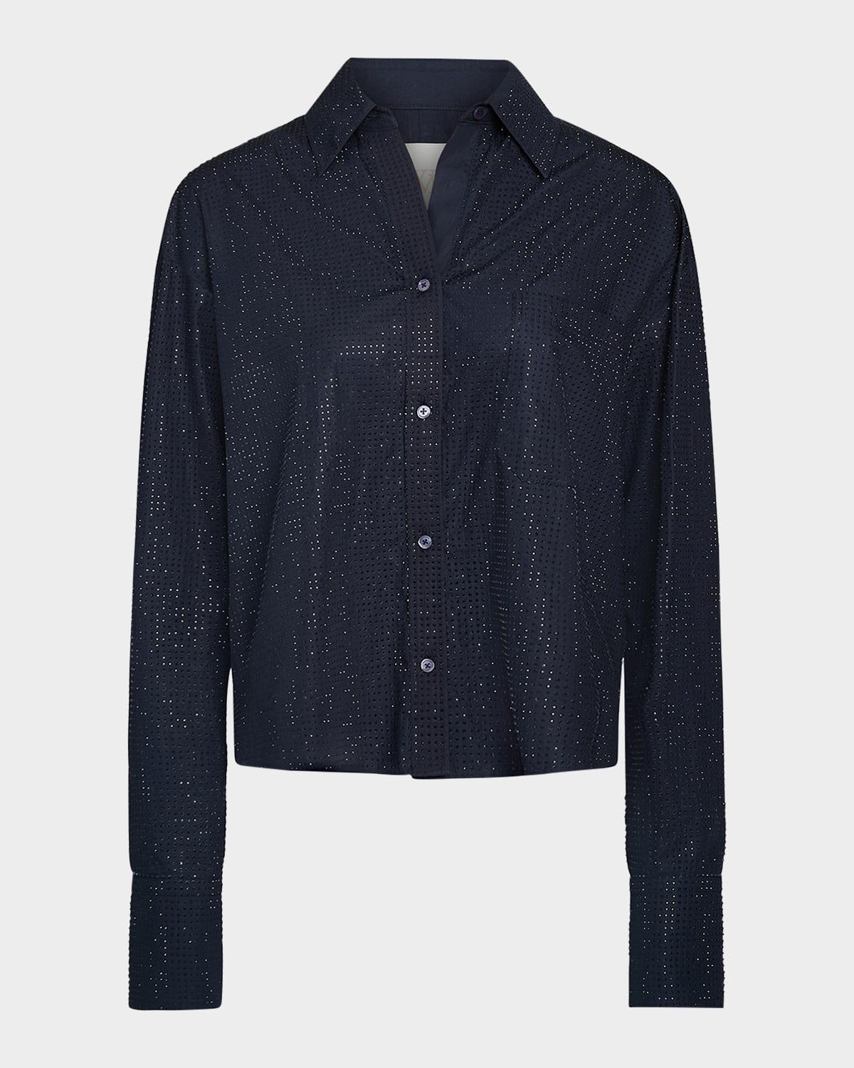 average joe embellished button-front shirt